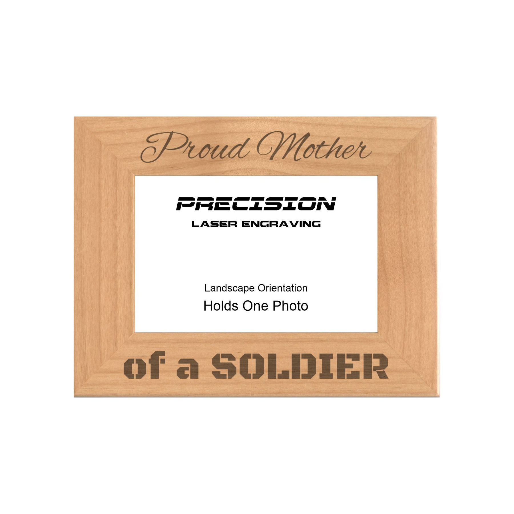Proud Mother of a Soldier Picture Frame, Engraved Natural Wood Photo Frame, 4x6 5x7 8x10, Military Gift