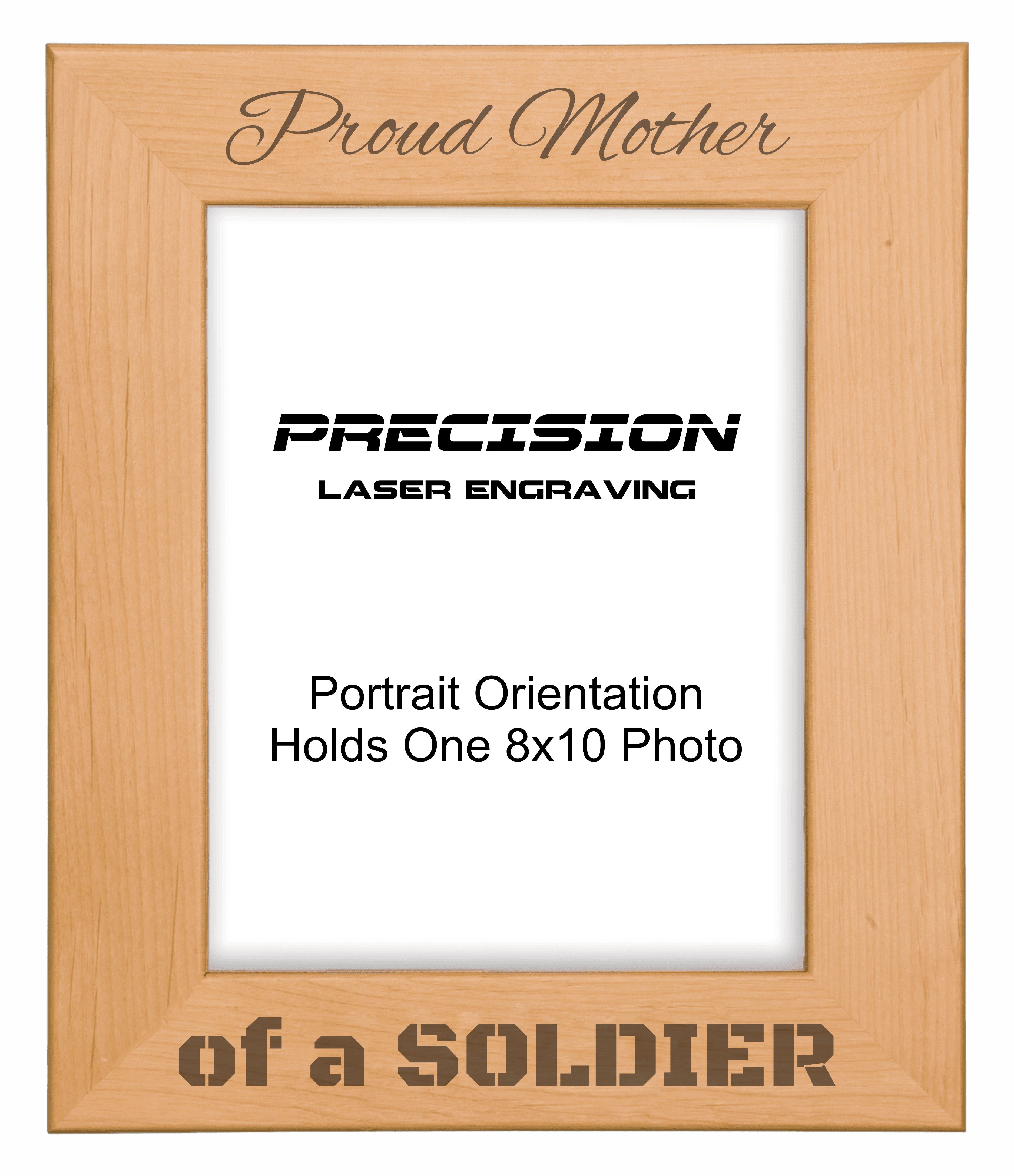 Proud Mother of a Soldier Picture Frame, Engraved Natural Wood Photo Frame, 4x6 5x7 8x10, Military Gift