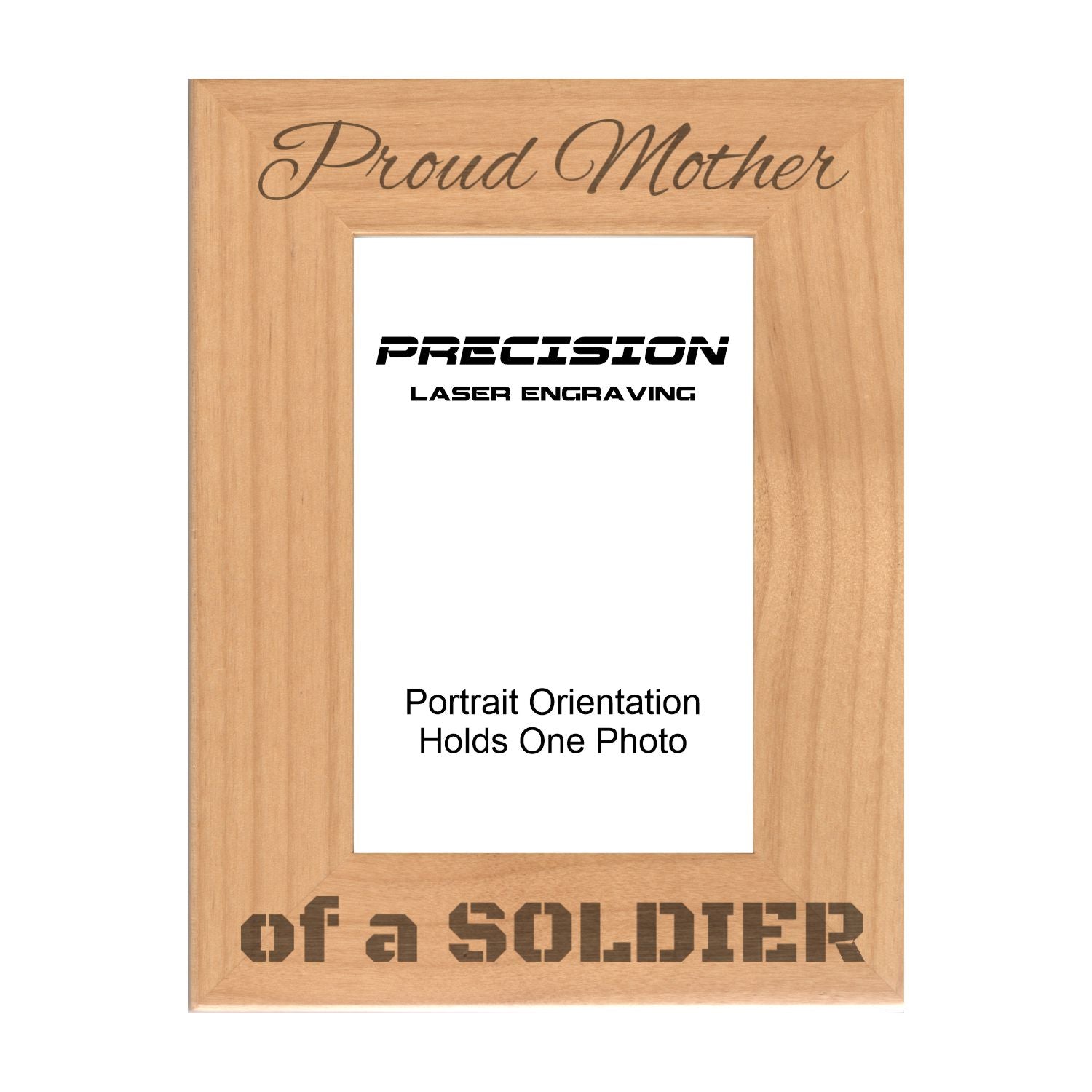Proud Mother of a Soldier Picture Frame, Engraved Natural Wood Photo Frame, 4x6 5x7 8x10, Military Gift