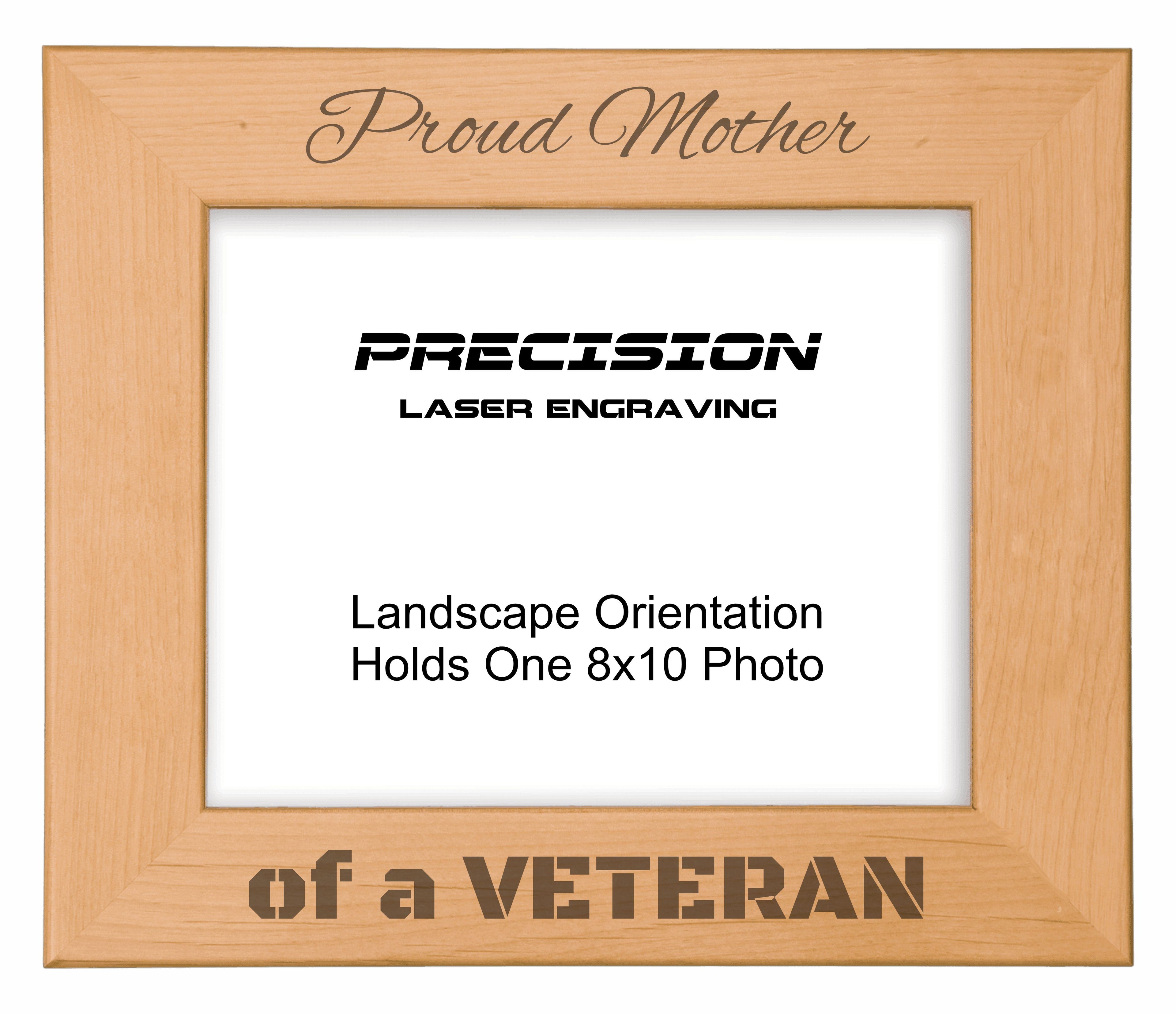 Proud Mother of a Veteran Picture Frame, Engraved Natural Wood Photo Frame, 4x6 5x7 8x10, Military Gift