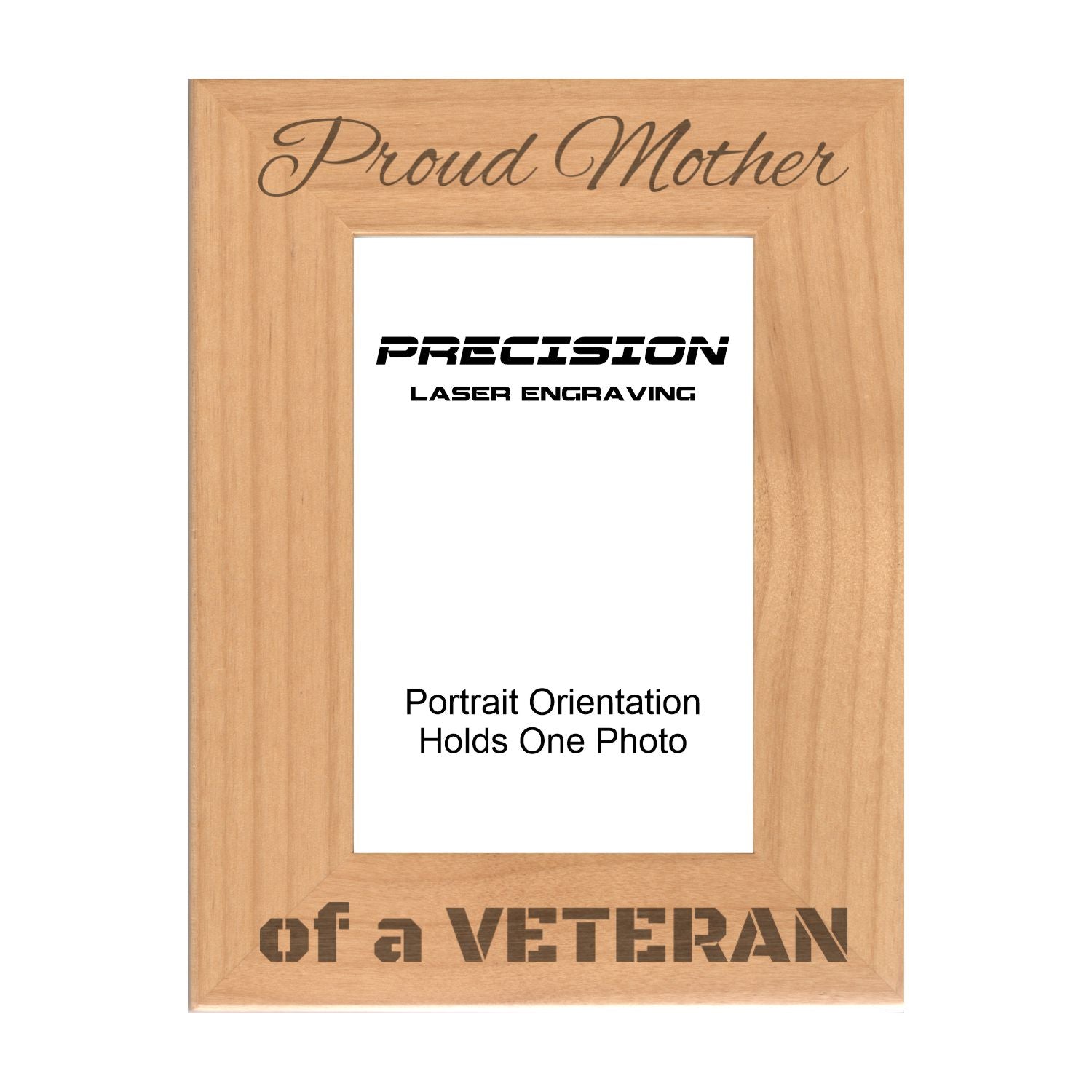 Proud Mother of a Veteran Picture Frame, Engraved Natural Wood Photo Frame, 4x6 5x7 8x10, Military Gift