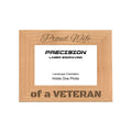 Proud Wife of a Veteran Picture Frame, Engraved Natural Wood Photo Frame, 4x6 5x7 8x10, Military Gift