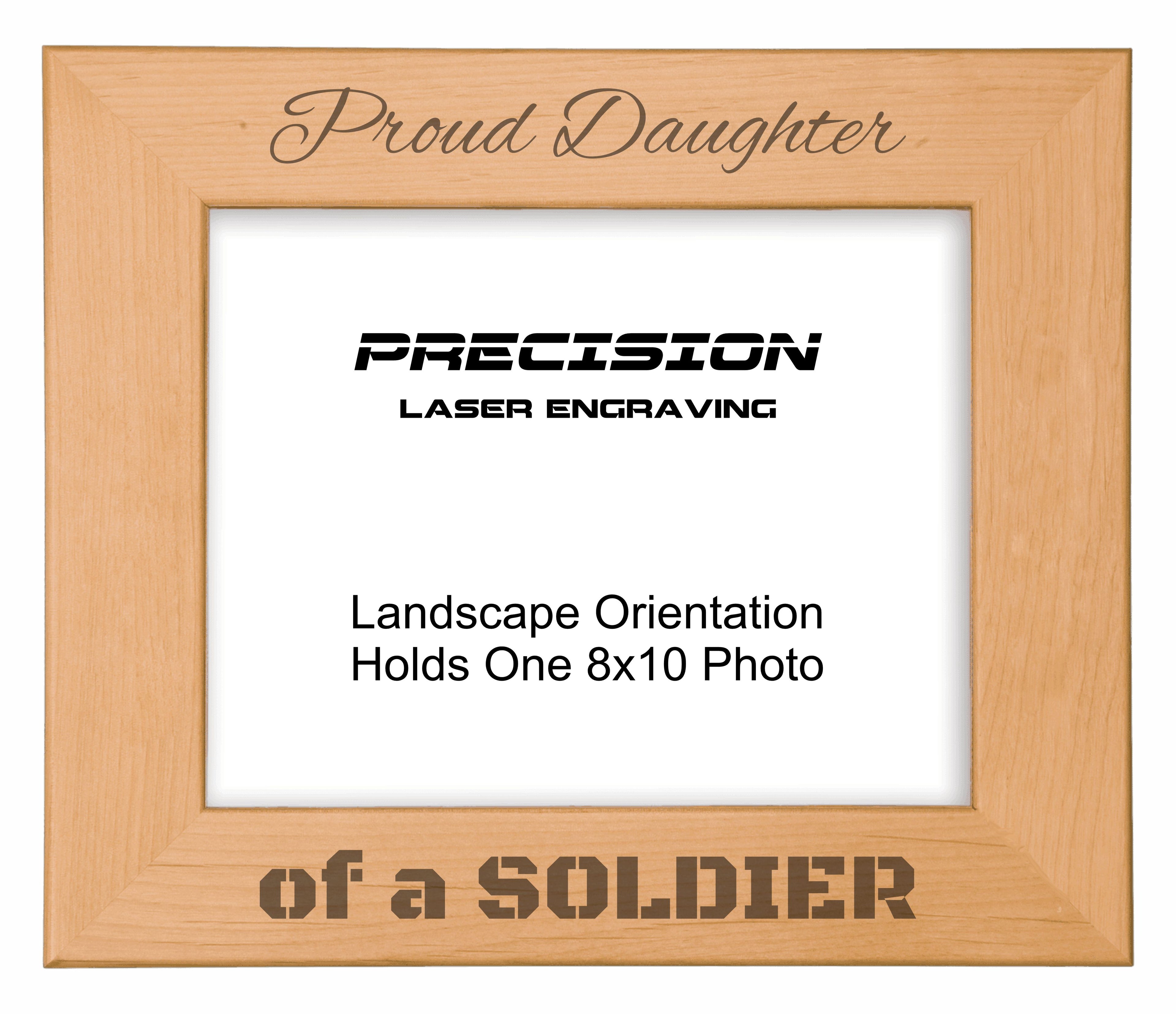 Proud Daughter of a Soldier Picture Frame, Engraved Natural Wood Photo Frame, 4x6 5x7 8x10, Military Gift