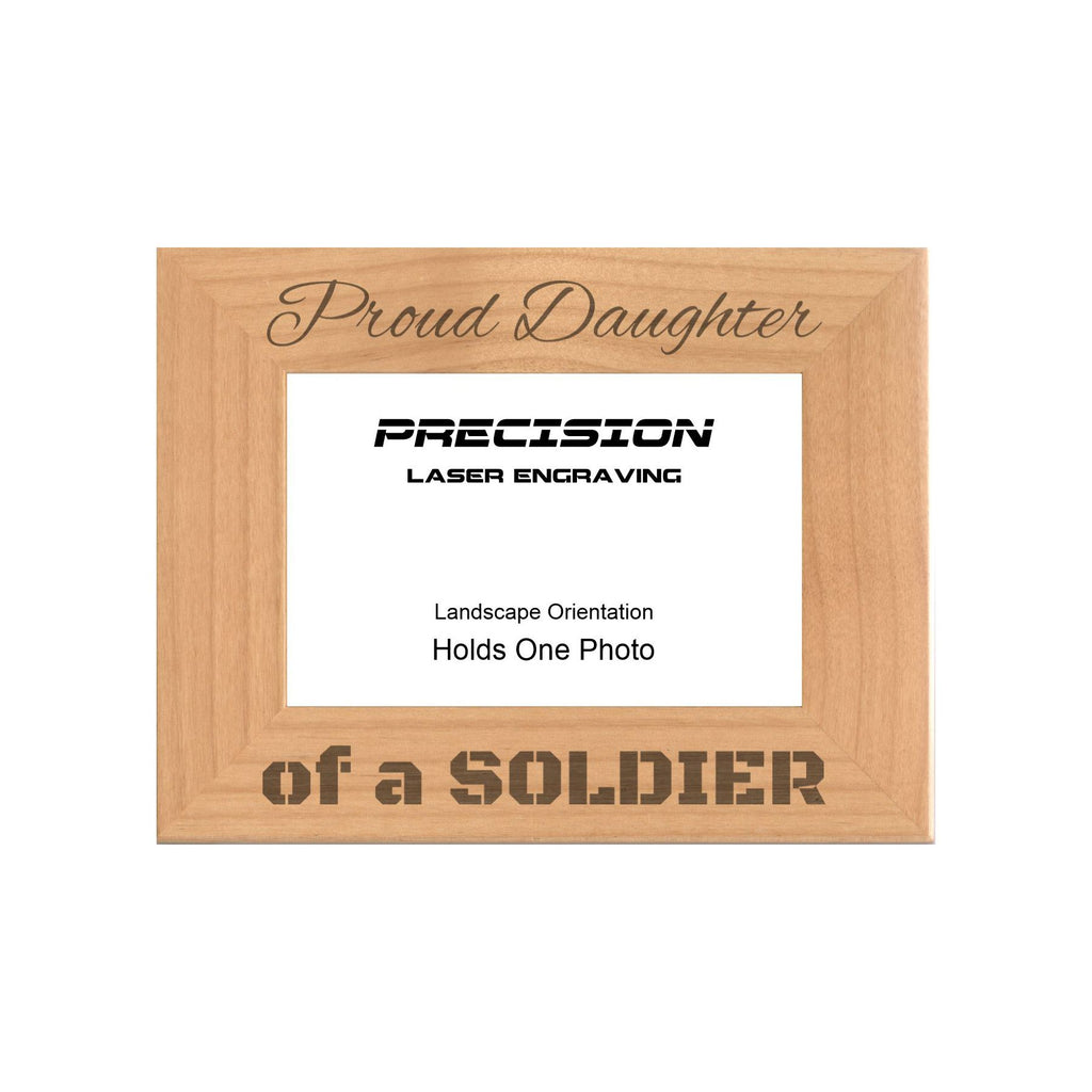 Proud Daughter of a Soldier Picture Frame, Engraved Natural Wood Photo Frame, 4x6 5x7 8x10, Military Gift
