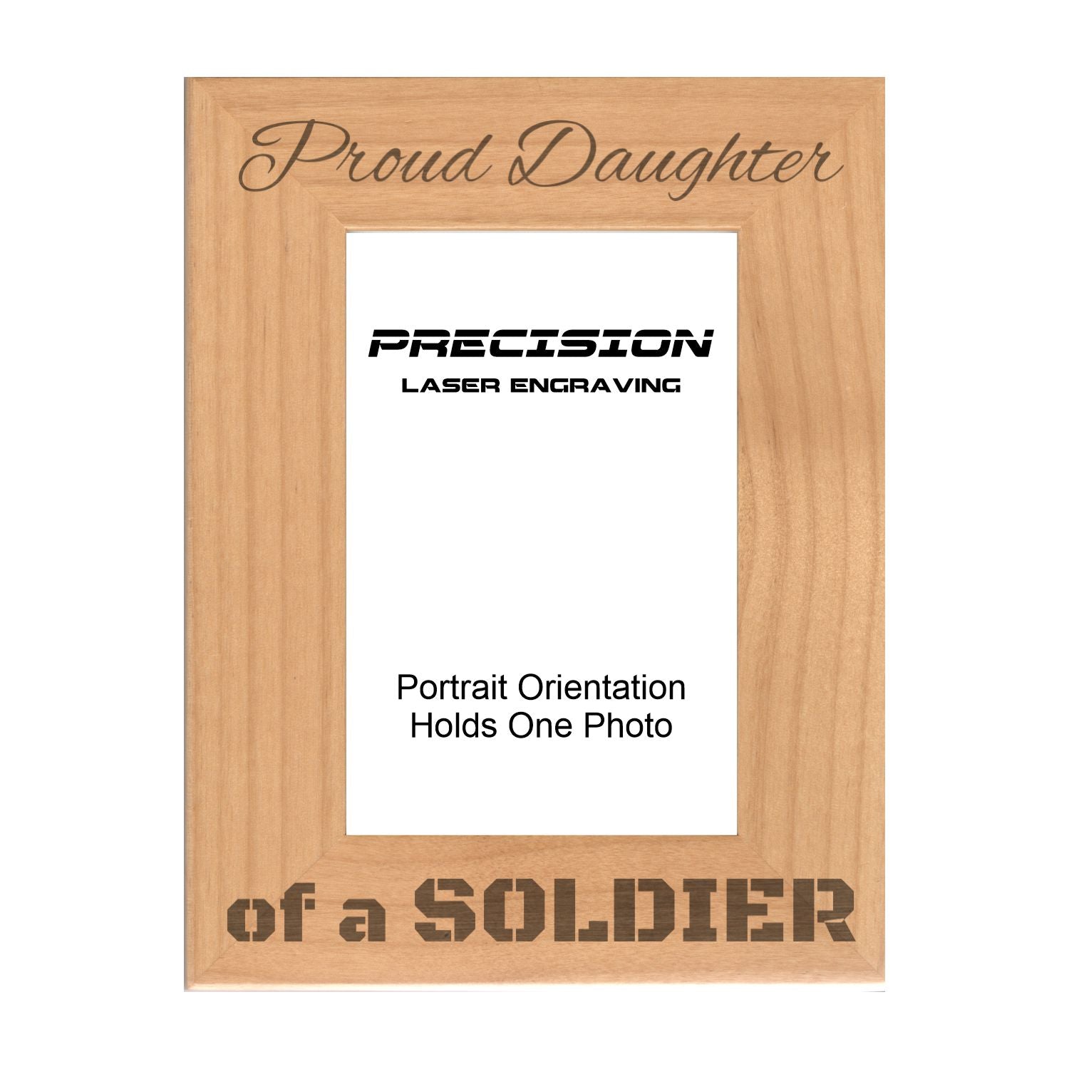 Proud Daughter of a Soldier Picture Frame, Engraved Natural Wood Photo Frame, 4x6 5x7 8x10, Military Gift