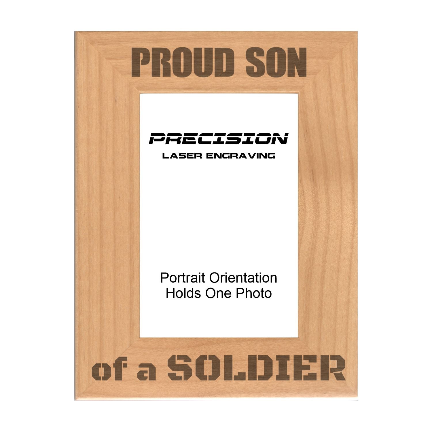 Proud Son of a Soldier Picture Frame, Engraved Natural Wood Photo Frame, 4x6 5x7 8x10, Military Gift
