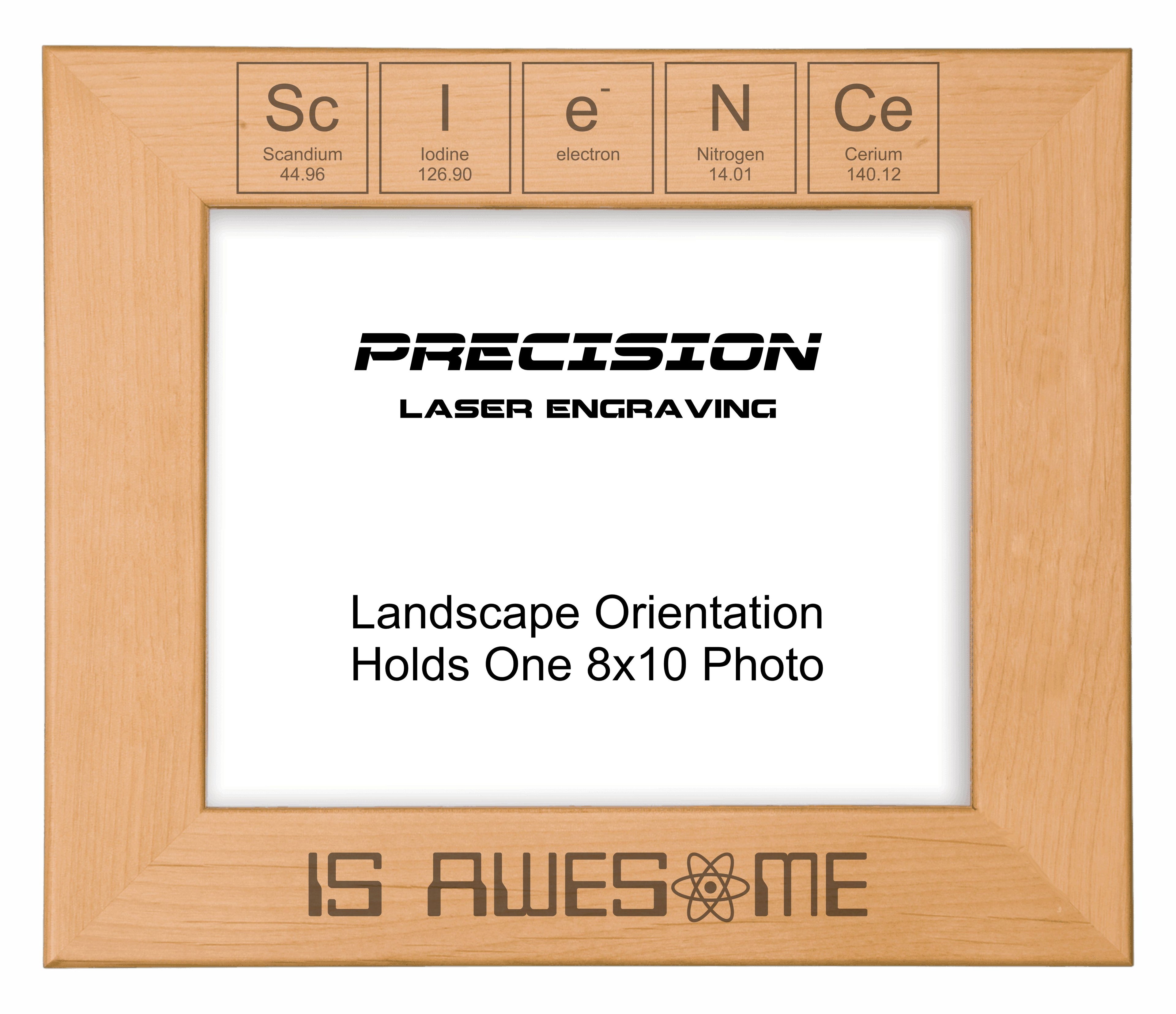 Science is Awesome Picture Frame, Engraved Natural Wood Photo Frame, 4x6 5x7 8x10, Funny Gift Ideas