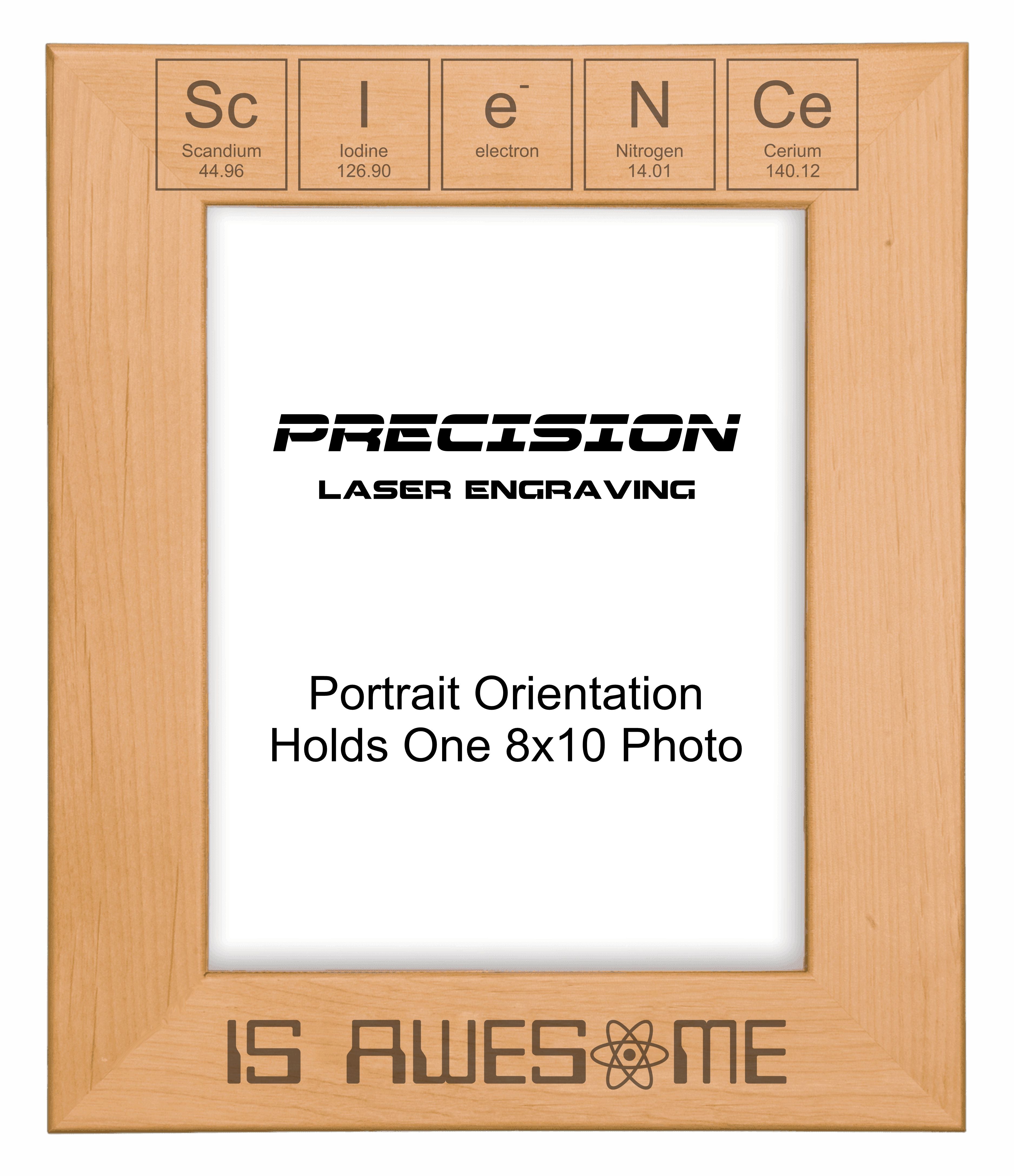Science is Awesome Picture Frame, Engraved Natural Wood Photo Frame, 4x6 5x7 8x10, Funny Gift Ideas