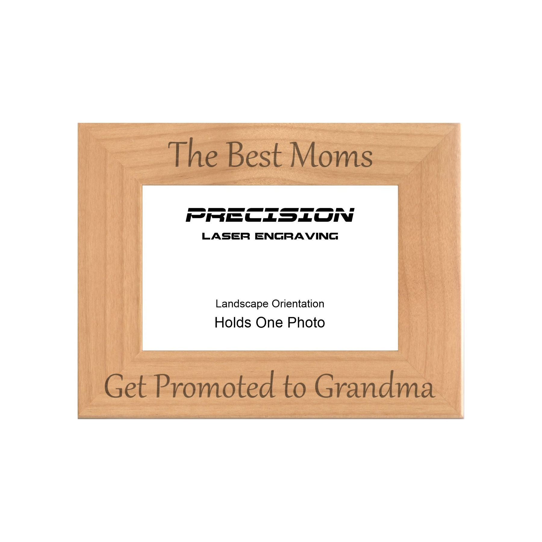 Best Moms Get Promoted to Grandma Picture Frame, Engraved Natural Wood Photo Frame, 4x6 5x7 8x10, Grandma Gift