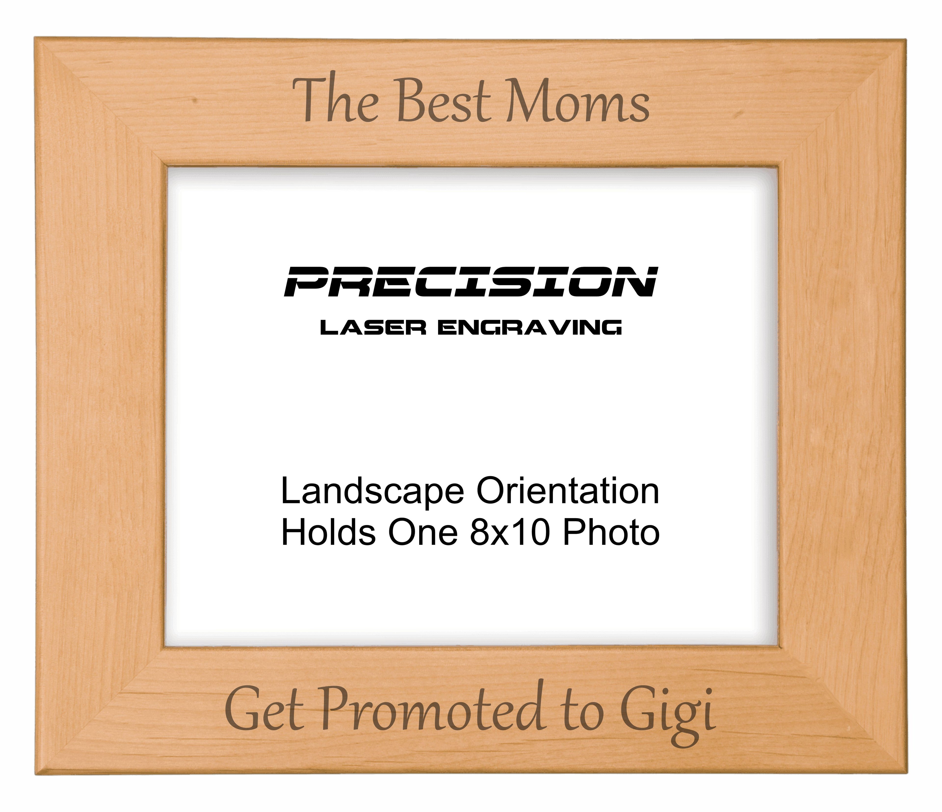 Best Moms Get Promoted to Gigi Picture Frame, Engraved Natural Wood Photo Frame, 4x6 5x7 8x10, Grandma Gift
