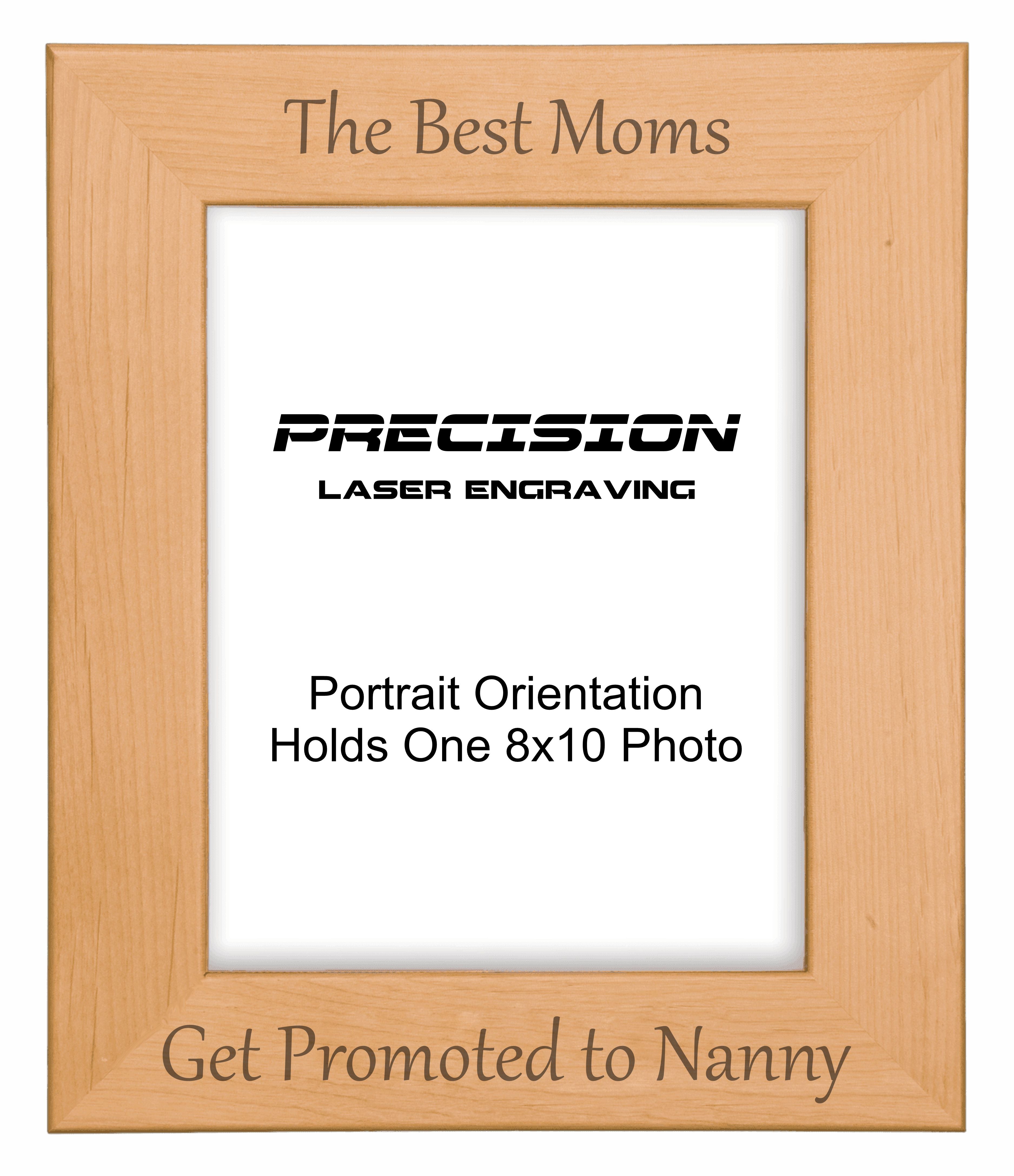 Best Moms Get Promoted to Nanny Picture Frame, Engraved Natural Wood Photo Frame, 4x6 5x7 8x10, Grandma Gift