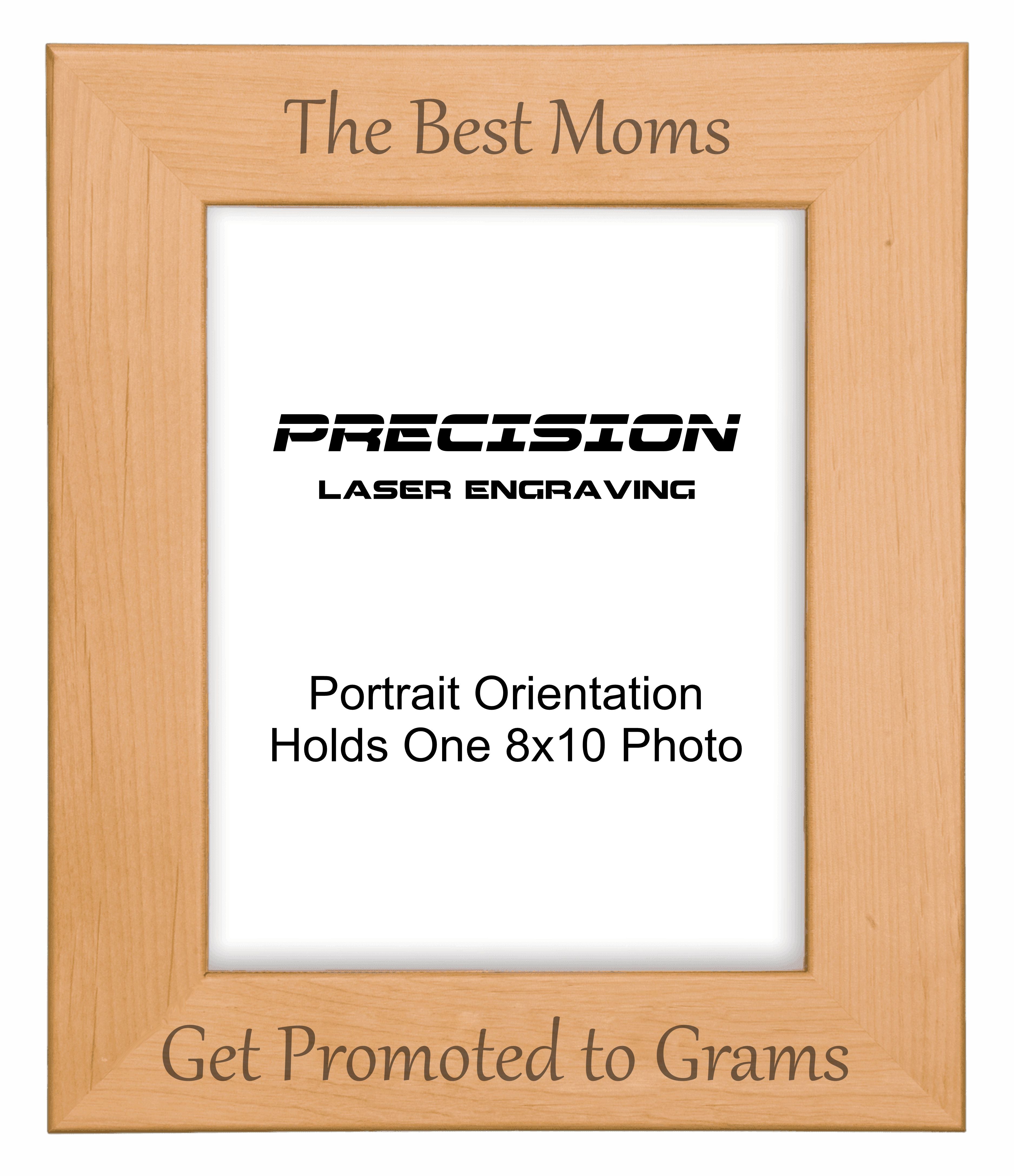 Best Moms Get Promoted to Grams Picture Frame, Engraved Natural Wood Photo Frame, 4x6 5x7 8x10, Grandma Gift