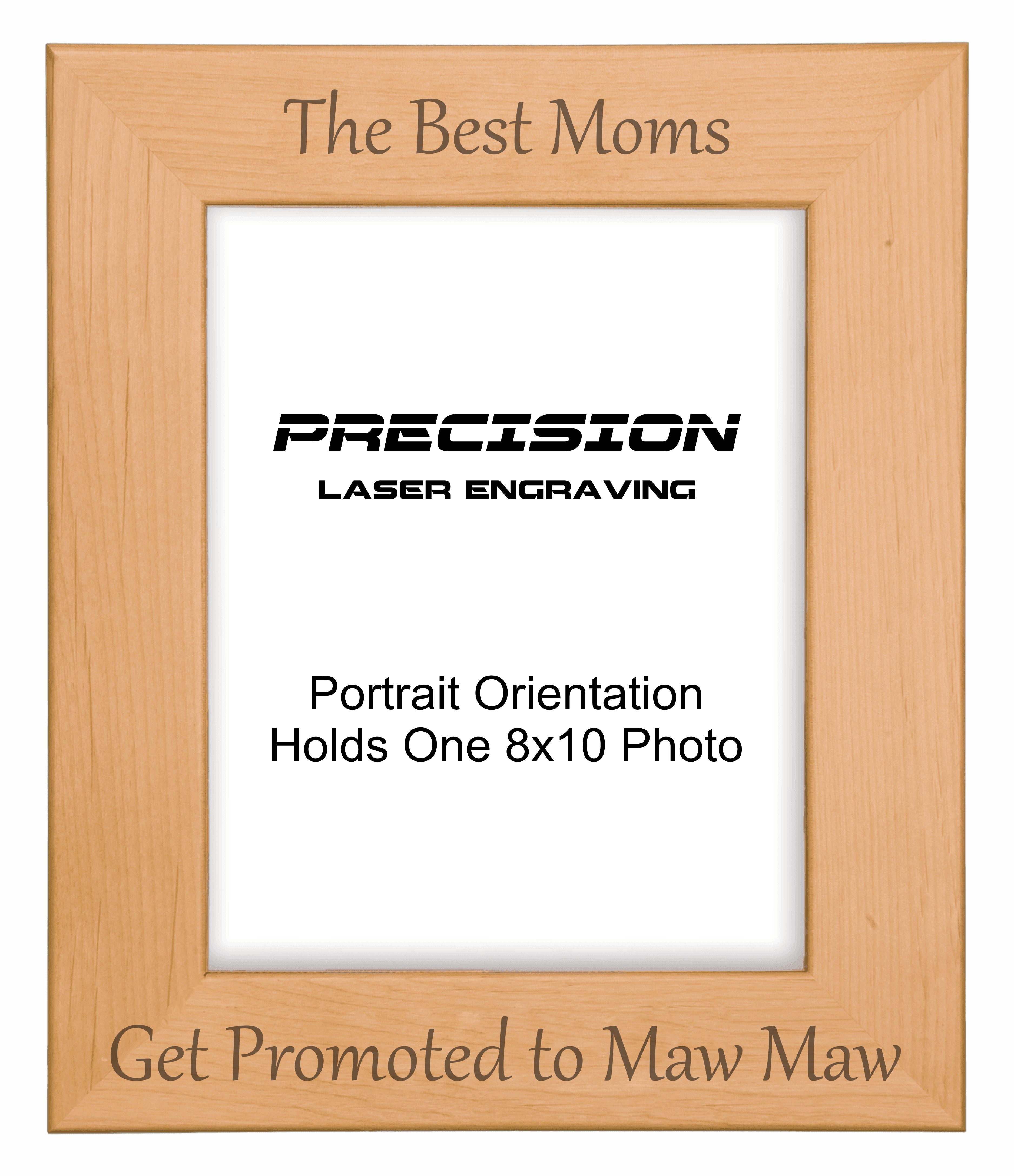 Best Moms Get Promoted to Maw Maw Picture Frame, Engraved Natural Wood Photo Frame, 4x6 5x7 8x10, Grandma Gift
