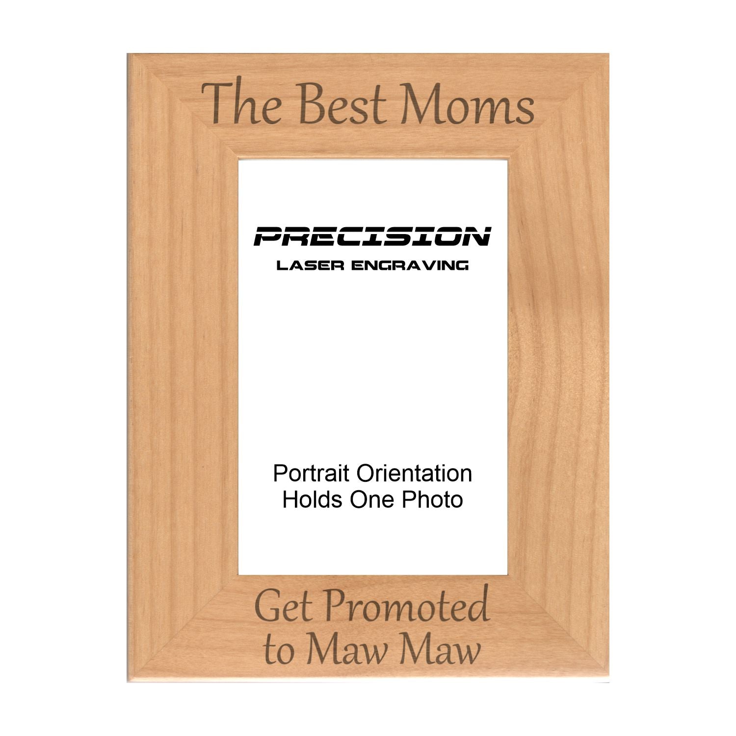 Best Moms Get Promoted to Maw Maw Picture Frame, Engraved Natural Wood Photo Frame, 4x6 5x7 8x10, Grandma Gift