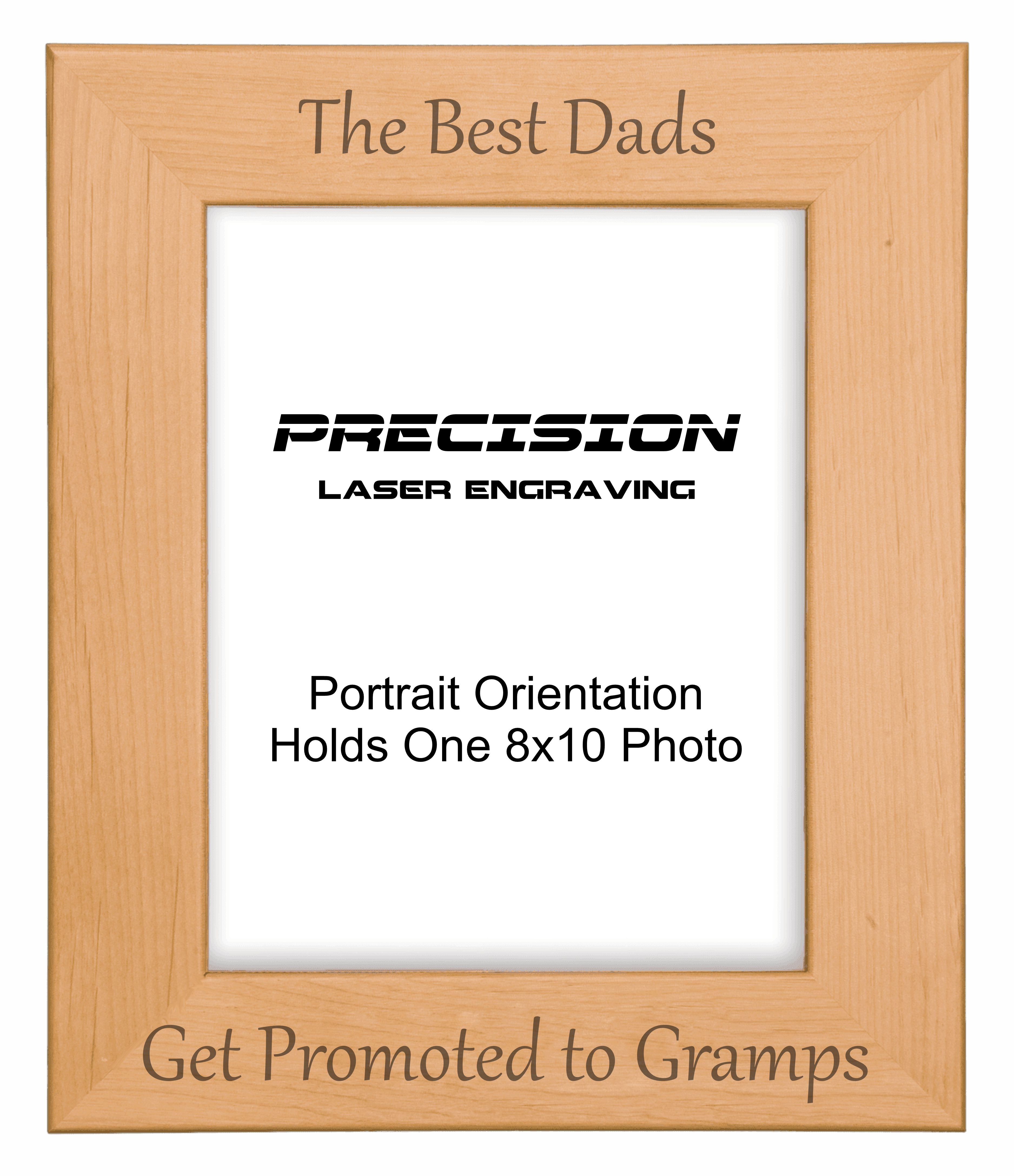Best Dads Get Promoted to Gramps Picture Frame, Engraved Natural Wood Photo Frame, 4x6 5x7 8x10, Grandpa Gift