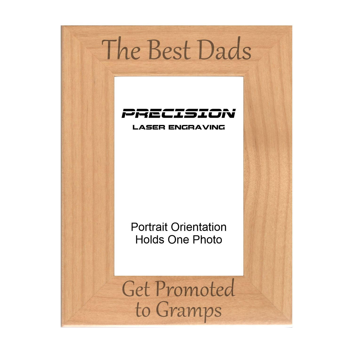 Best Dads Get Promoted to Gramps Picture Frame, Engraved Natural Wood Photo Frame, 4x6 5x7 8x10, Grandpa Gift
