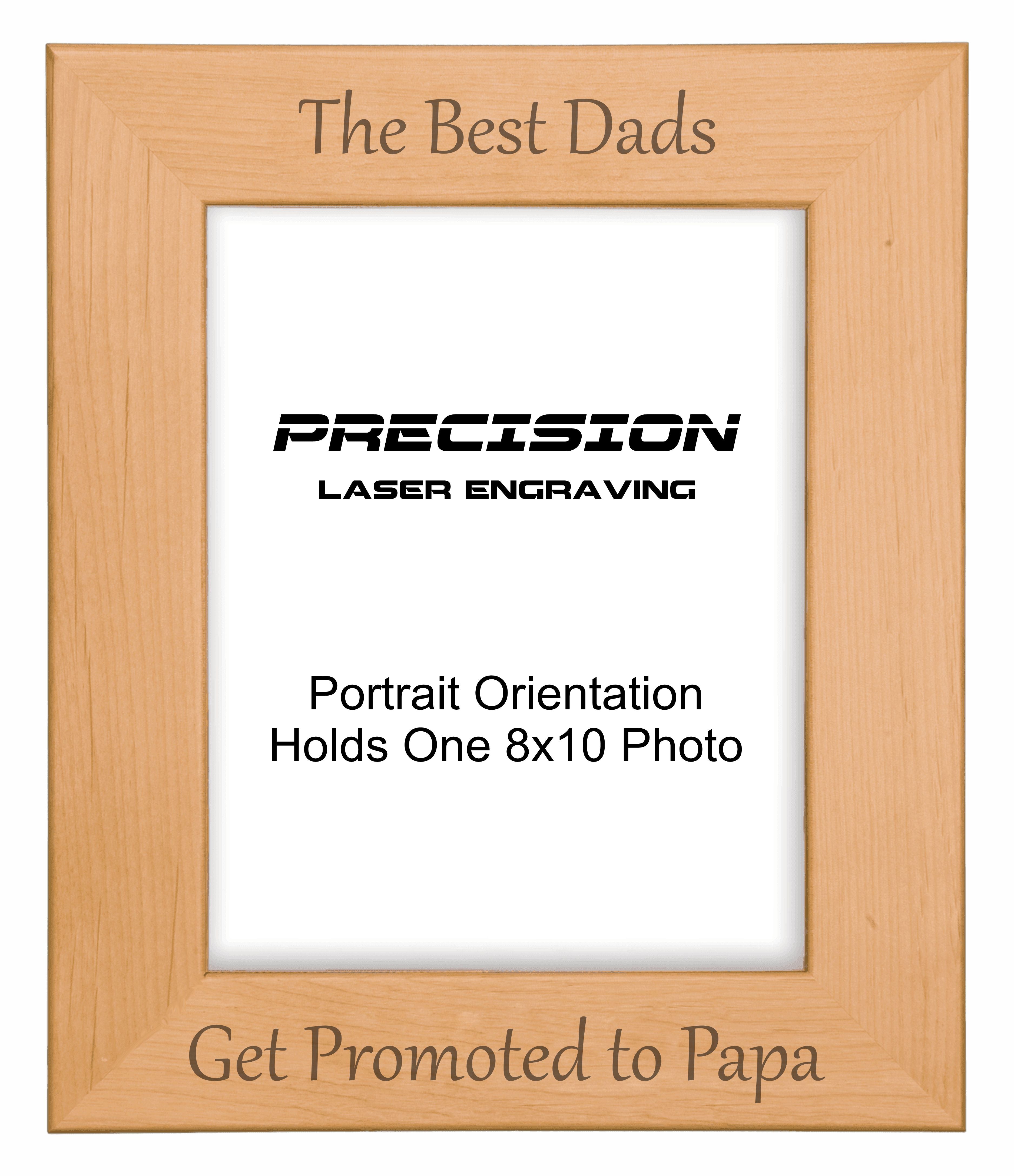 Best Dads Get Promoted to Papa Picture Frame, Engraved Natural Wood Photo Frame, 4x6 5x7 8x10, Grandpa Gift
