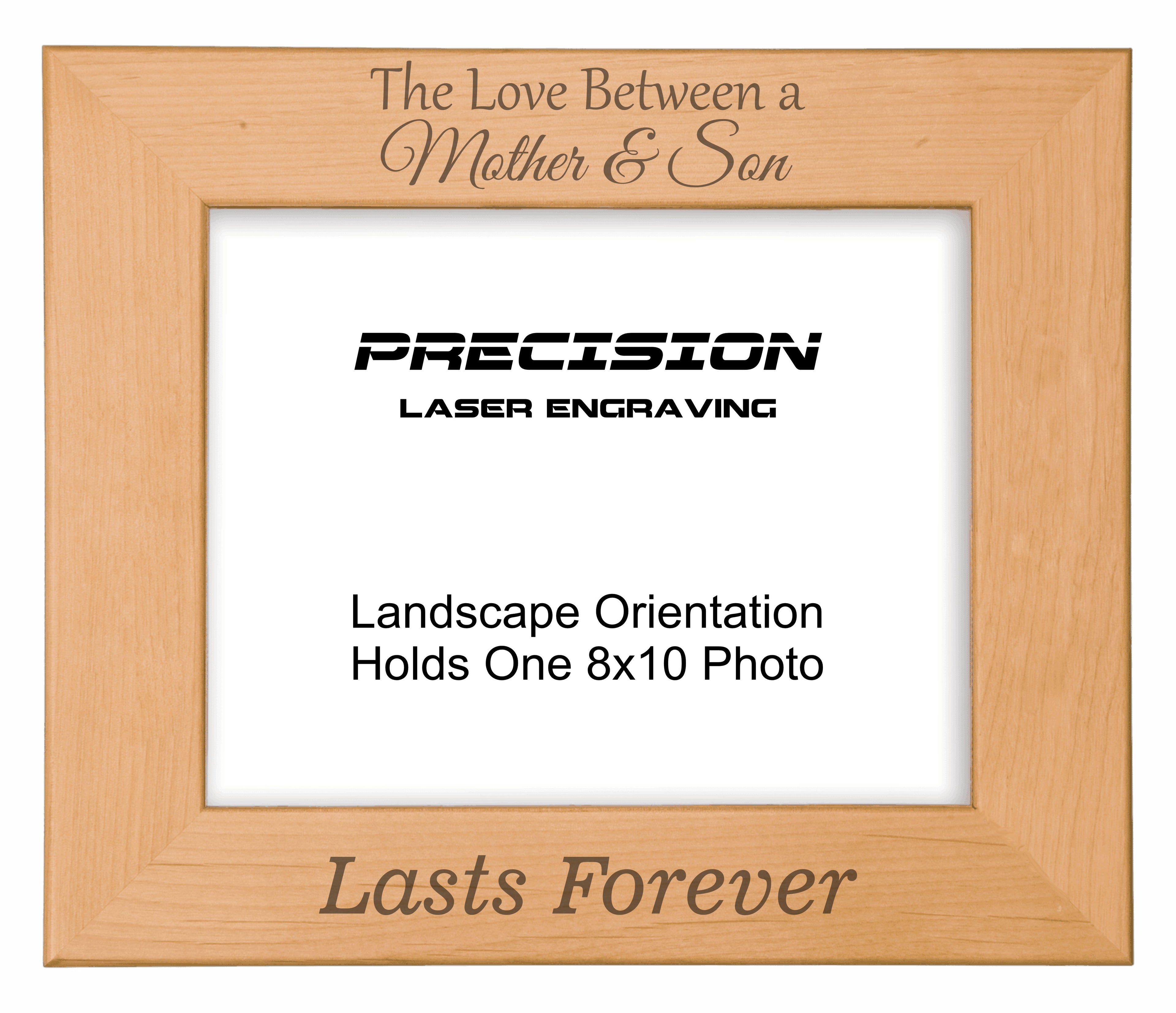 Love Between Mother and Son Lasts Forever Picture Frame, Engraved Natural Wood Photo Frame, 4x6 5x7 8x10