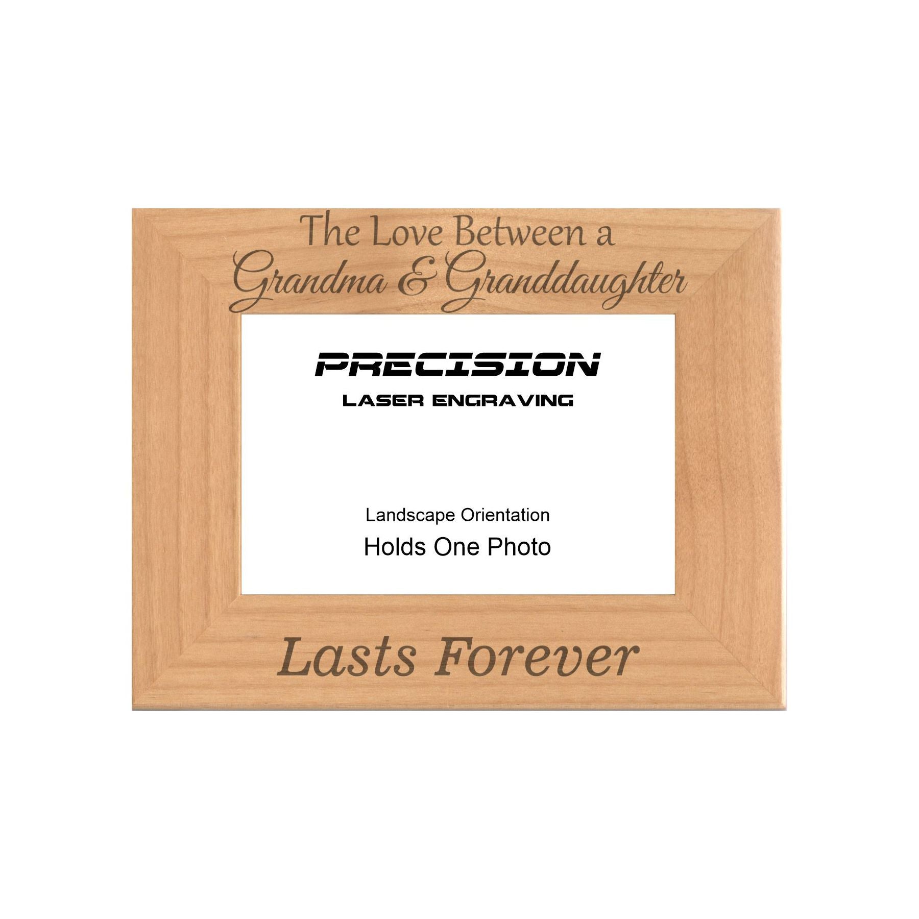 Love Between Grandma and Granddaughter Lasts Forever Picture Frame, Engraved Natural Wood Photo Frame, 4x6 5x7 8x10