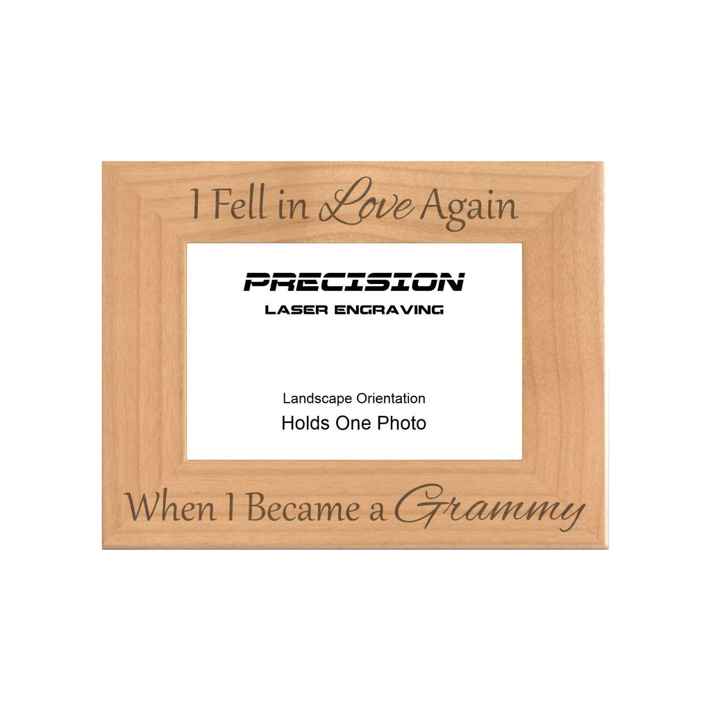 Fell in Love Again When I Became a Grammy Picture Frame, Engraved Natural Wood Photo Frame, 4x6 5x7 8x10
