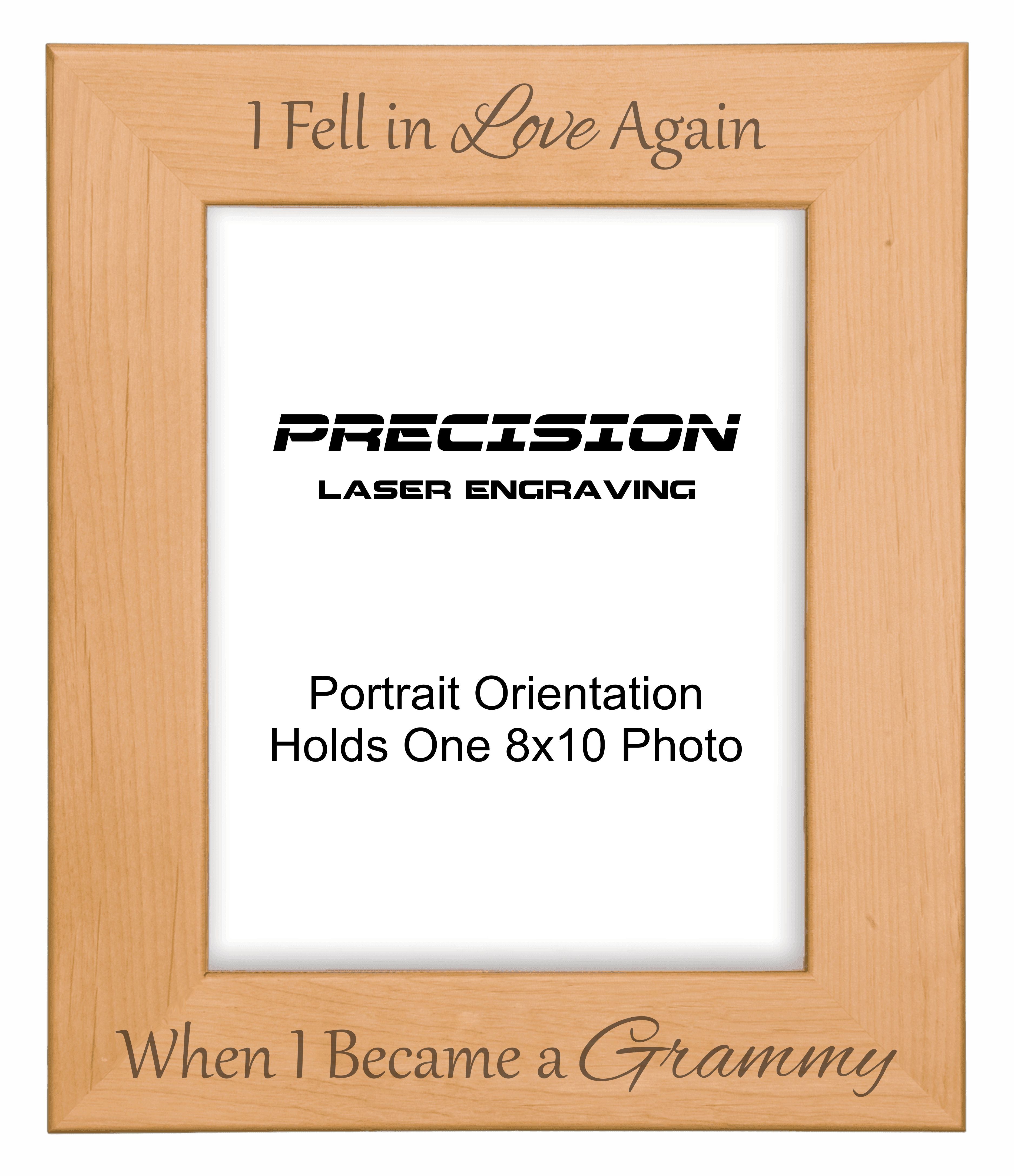 Fell in Love Again When I Became a Grammy Picture Frame, Engraved Natural Wood Photo Frame, 4x6 5x7 8x10