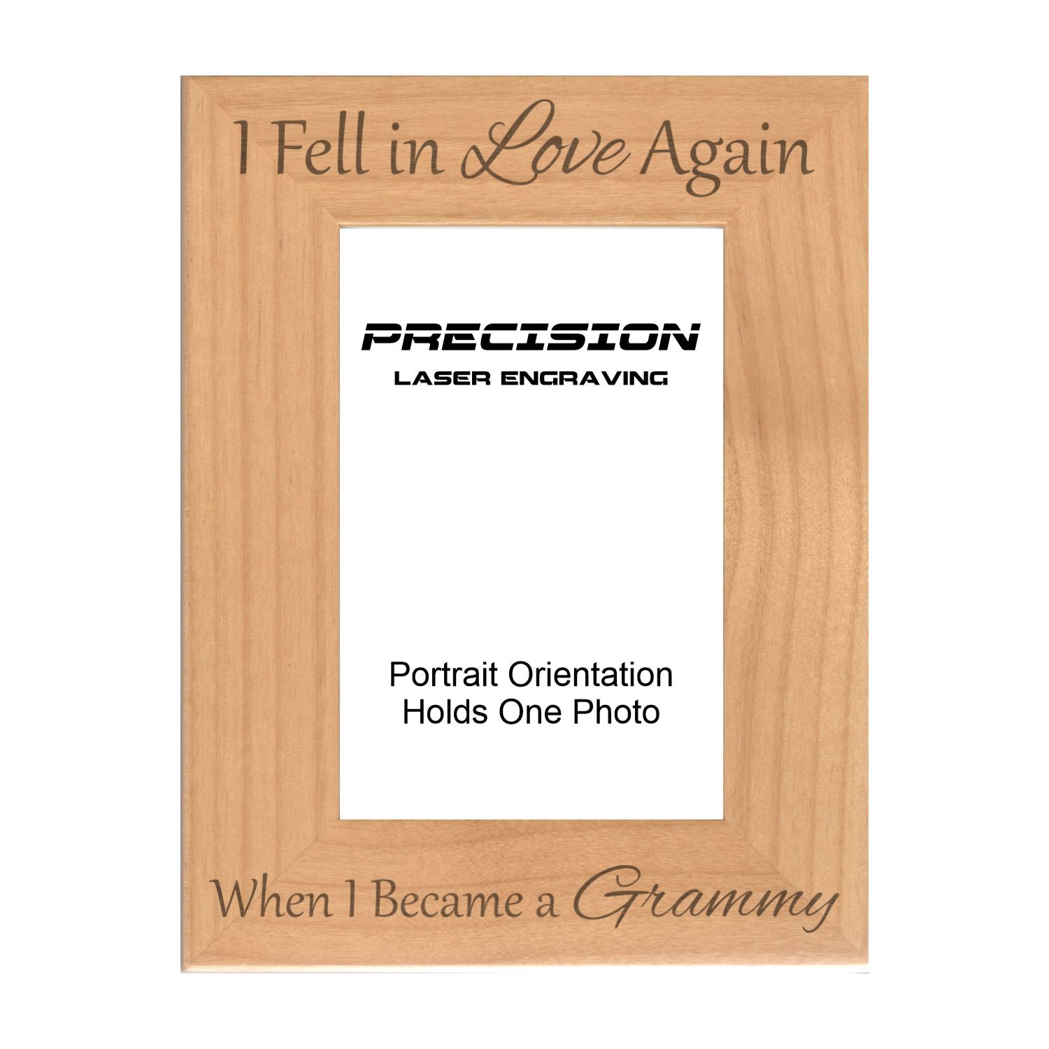 Fell in Love Again When I Became a Grammy Picture Frame, Engraved Natural Wood Photo Frame, 4x6 5x7 8x10