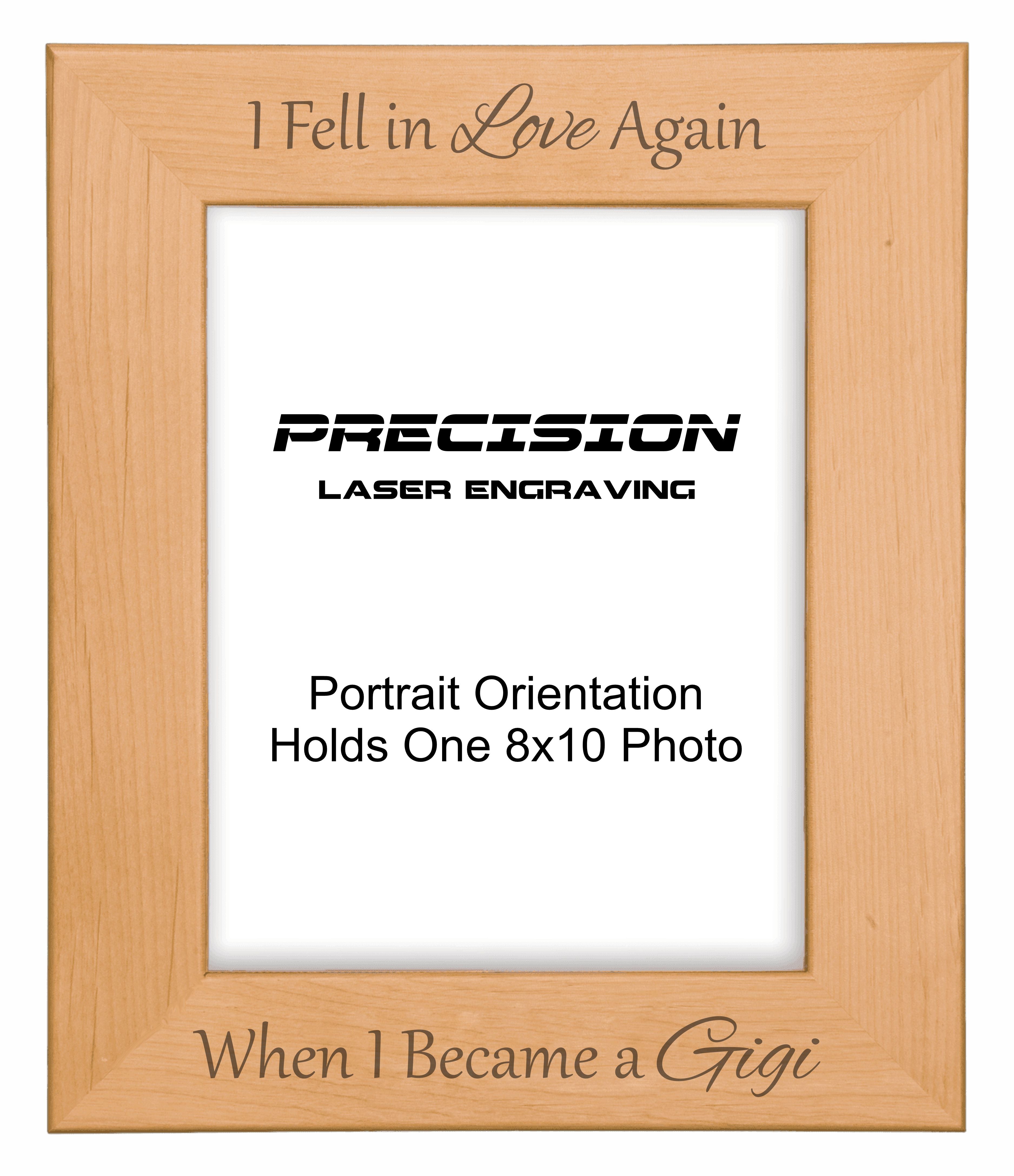 Fell in Love Again When I Became a Gigi Picture Frame, Engraved Natural Wood Photo Frame, 4x6 5x7 8x10