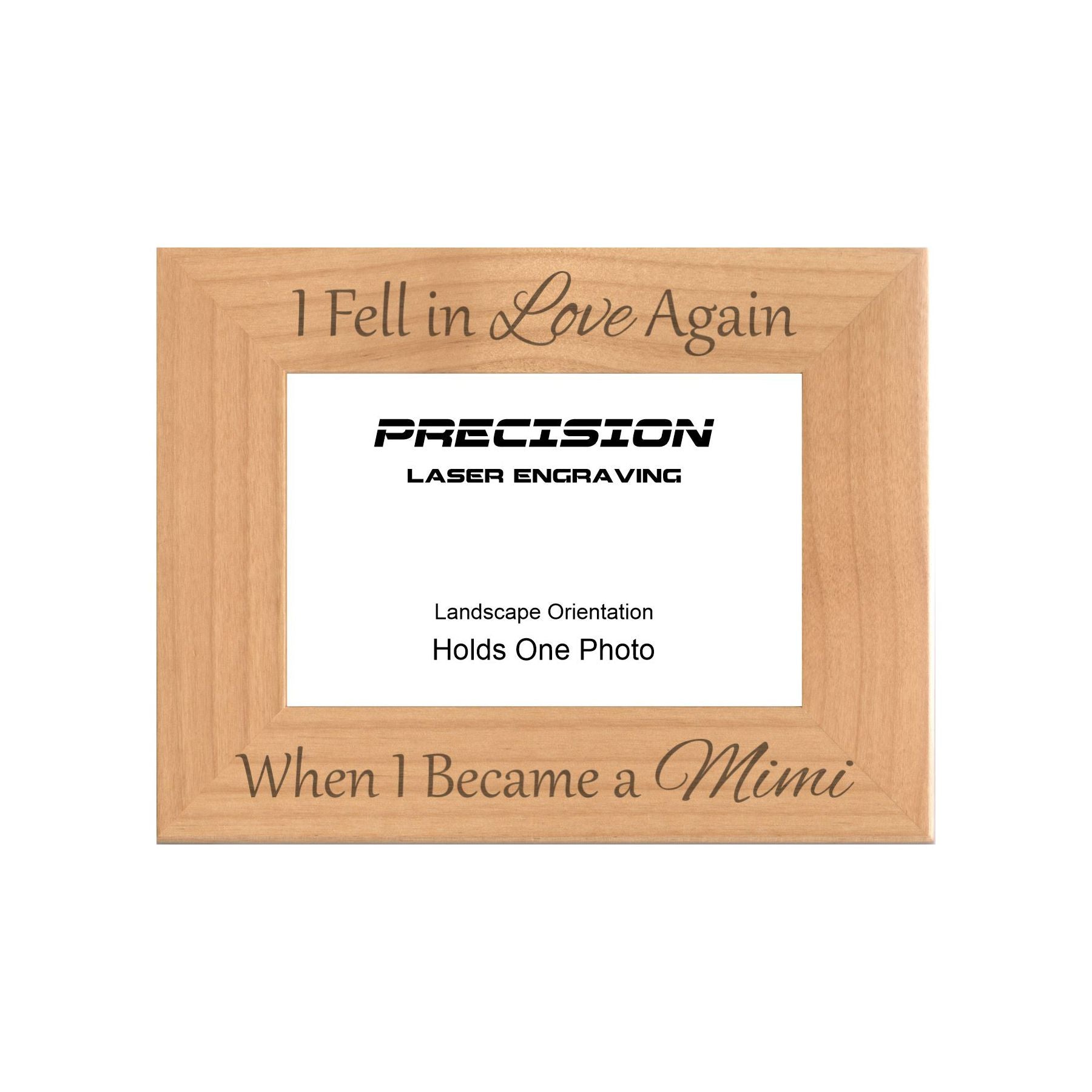 Fell in Love Again When I Became a Mimi Picture Frame, Engraved Natural Wood Photo Frame, 4x6 5x7 8x10