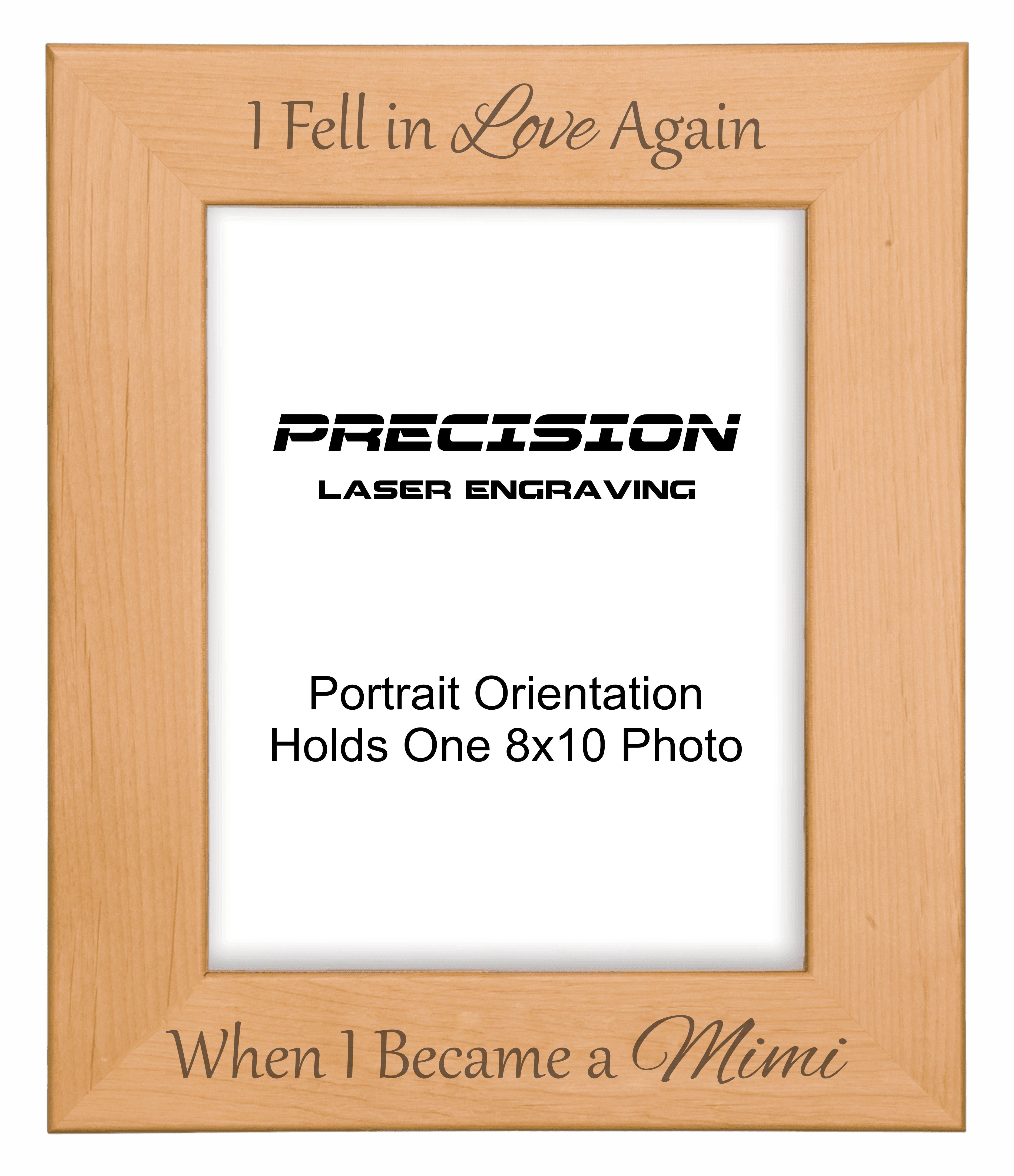 Fell in Love Again When I Became a Mimi Picture Frame, Engraved Natural Wood Photo Frame, 4x6 5x7 8x10