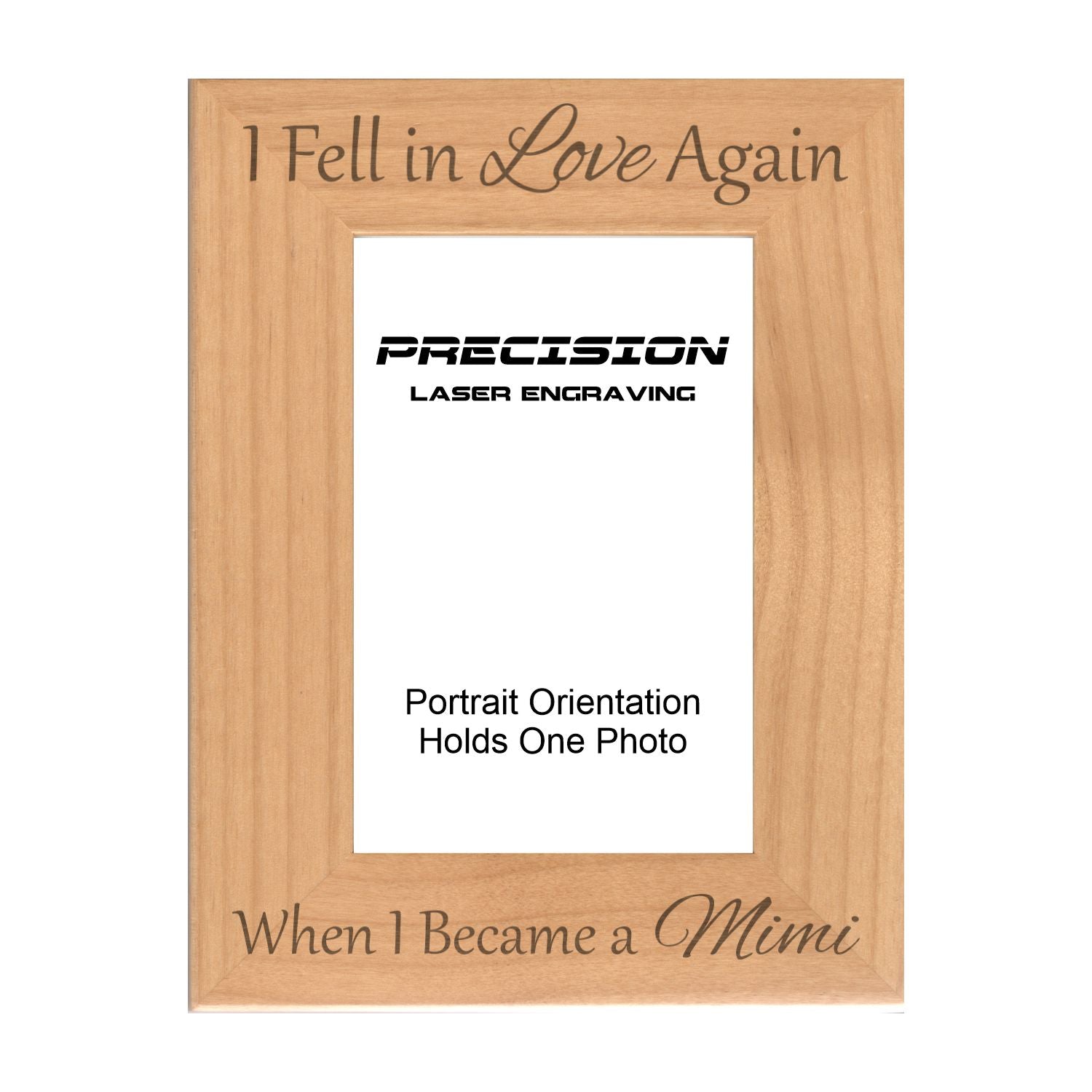 Fell in Love Again When I Became a Mimi Picture Frame, Engraved Natural Wood Photo Frame, 4x6 5x7 8x10