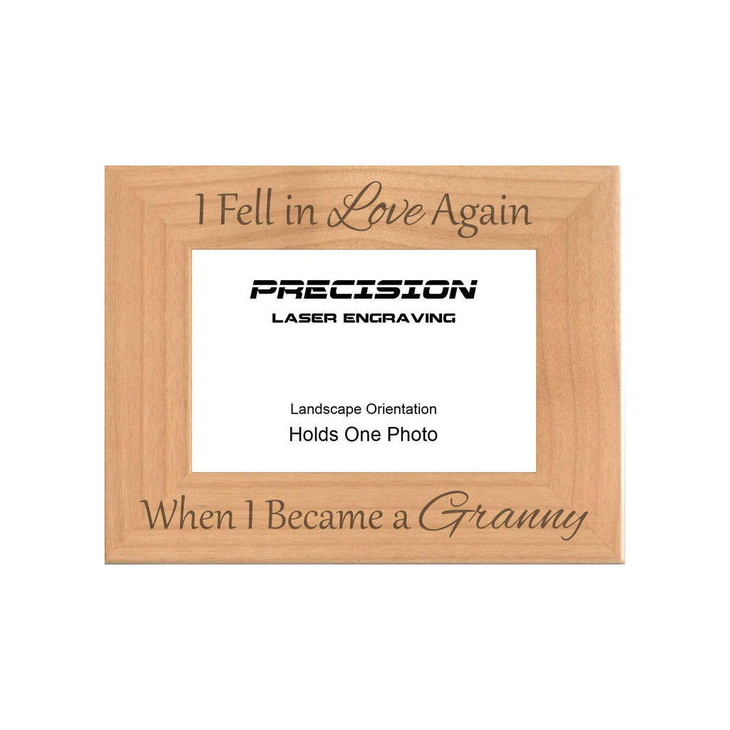 Fell in Love Again When I Became a Granny Picture Frame, Engraved Natural Wood Photo Frame, 4x6 5x7 8x10