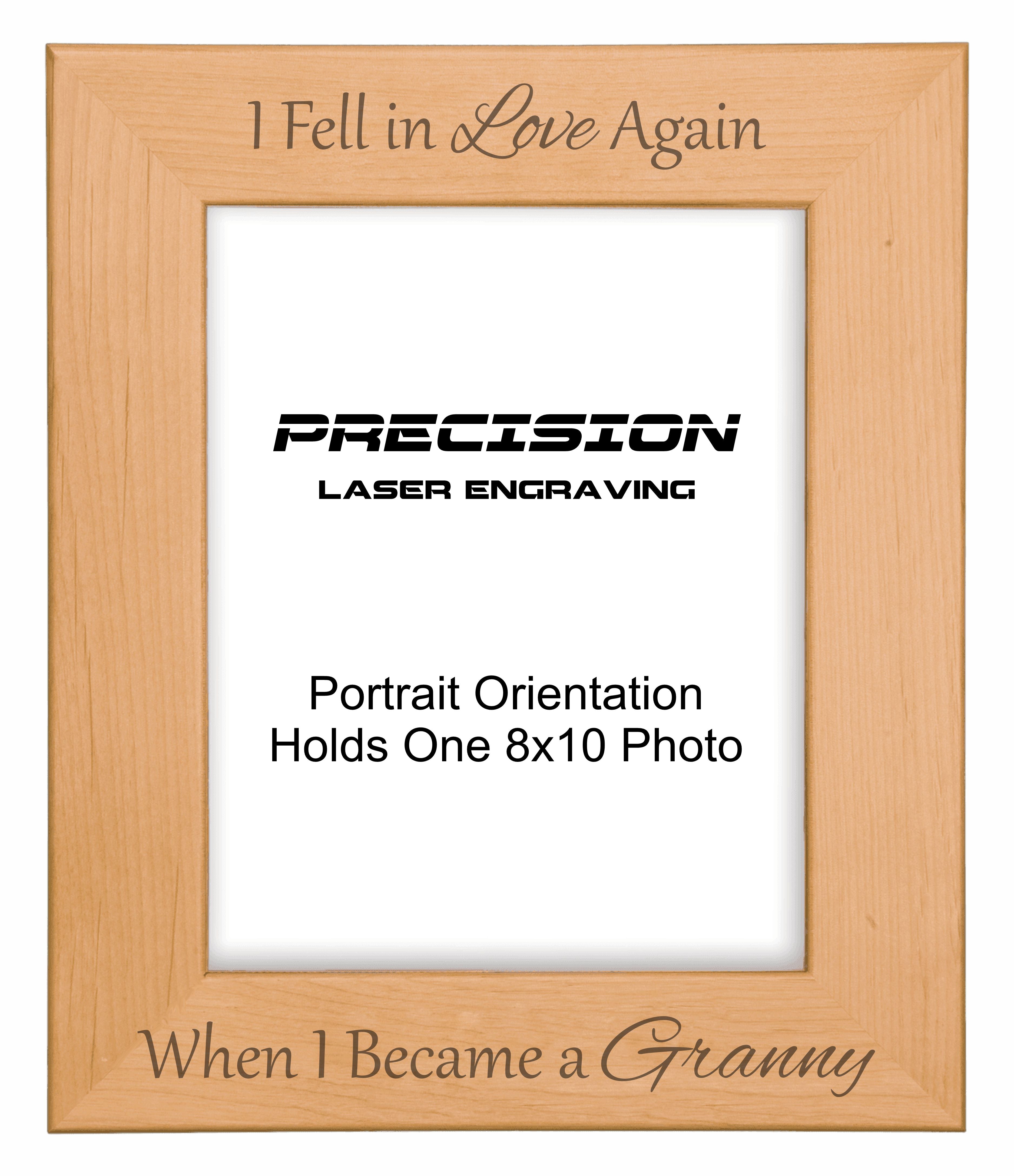 Fell in Love Again When I Became a Granny Picture Frame, Engraved Natural Wood Photo Frame, 4x6 5x7 8x10