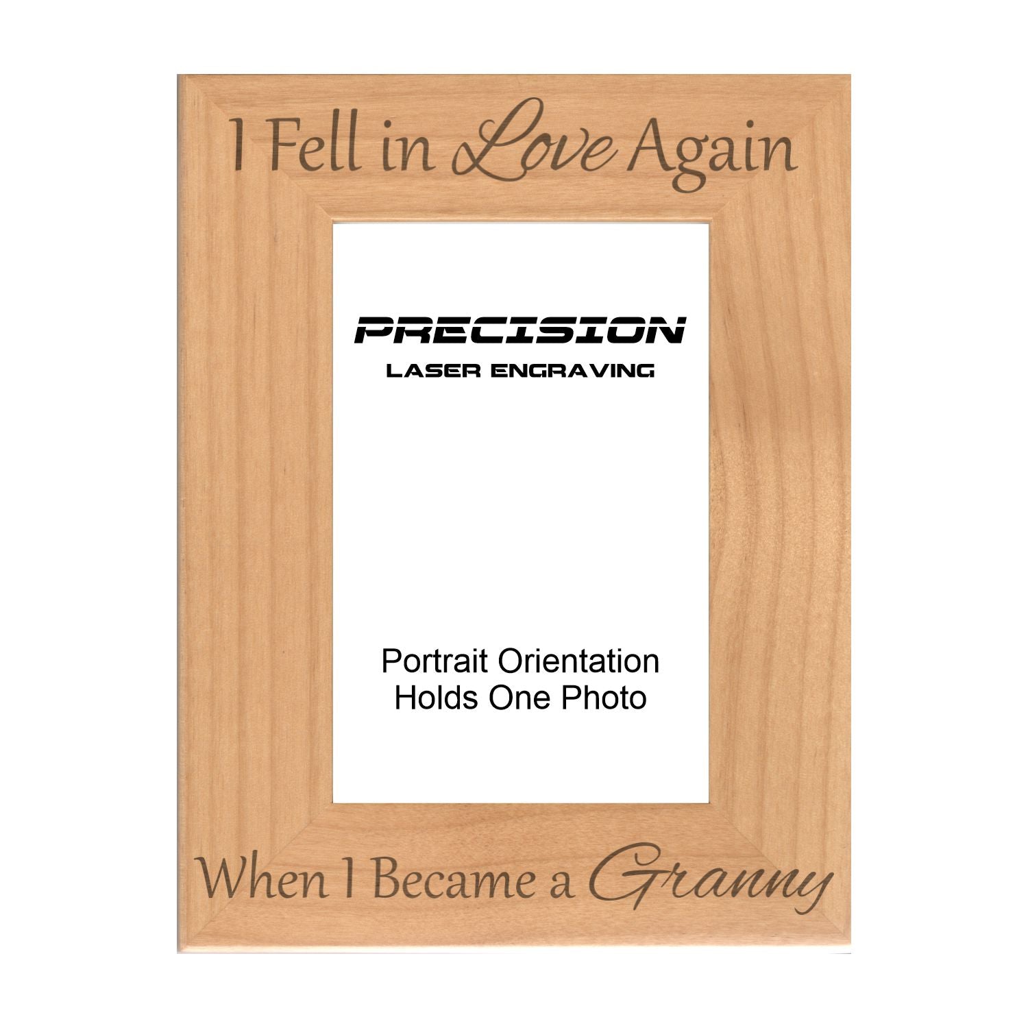 Fell in Love Again When I Became a Granny Picture Frame, Engraved Natural Wood Photo Frame, 4x6 5x7 8x10