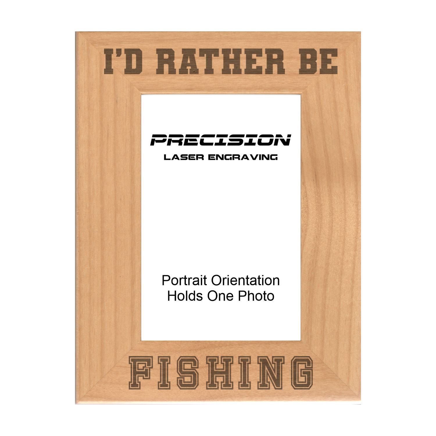 Rather Be Fishing Picture Frame, Engraved Natural Wood Photo Frame, 4x6 5x7 8x10, Sports Frames