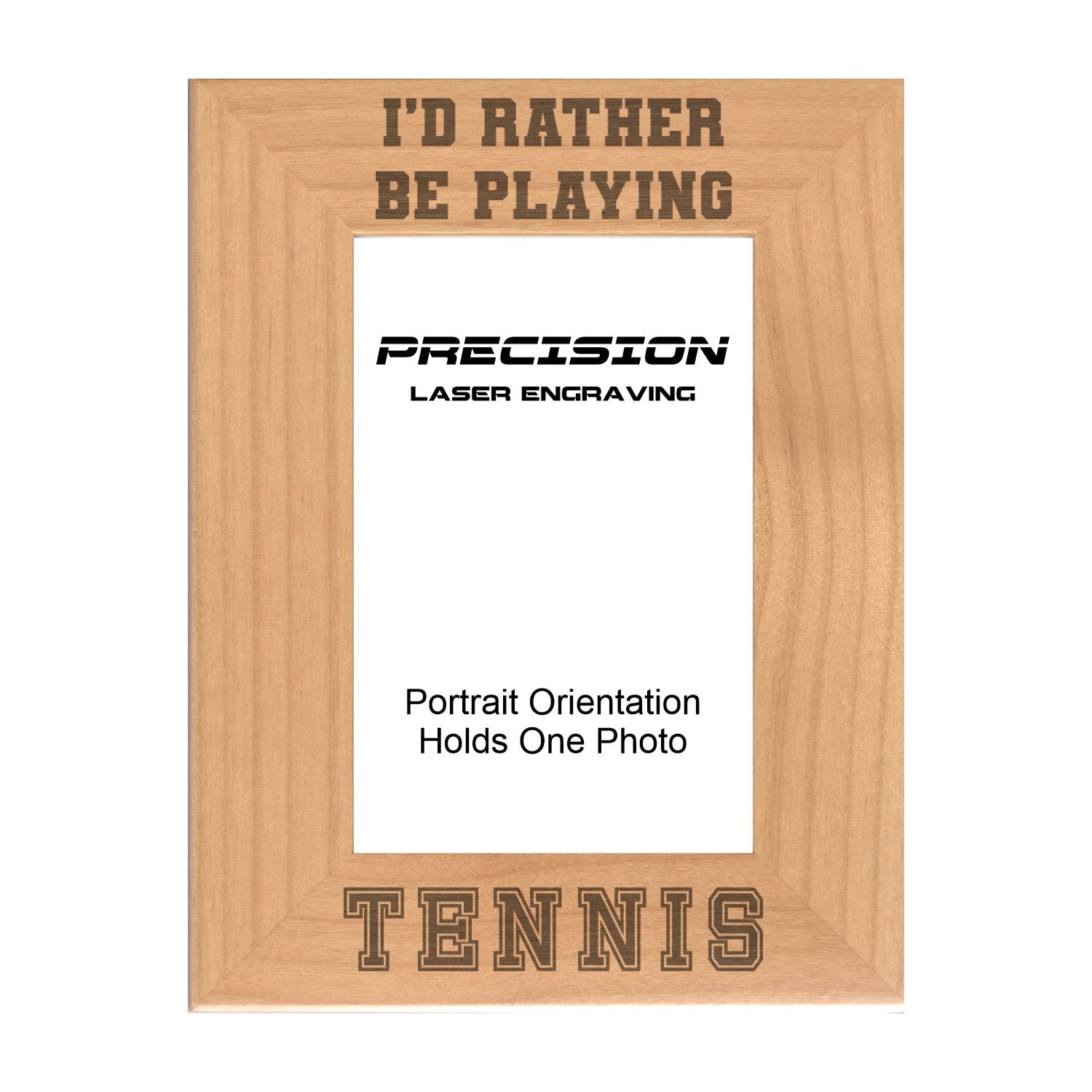 Rather Be Playing Tennis Picture Frame, Engraved Natural Wood Photo Frame, 4x6 5x7 8x10, Sports Frames