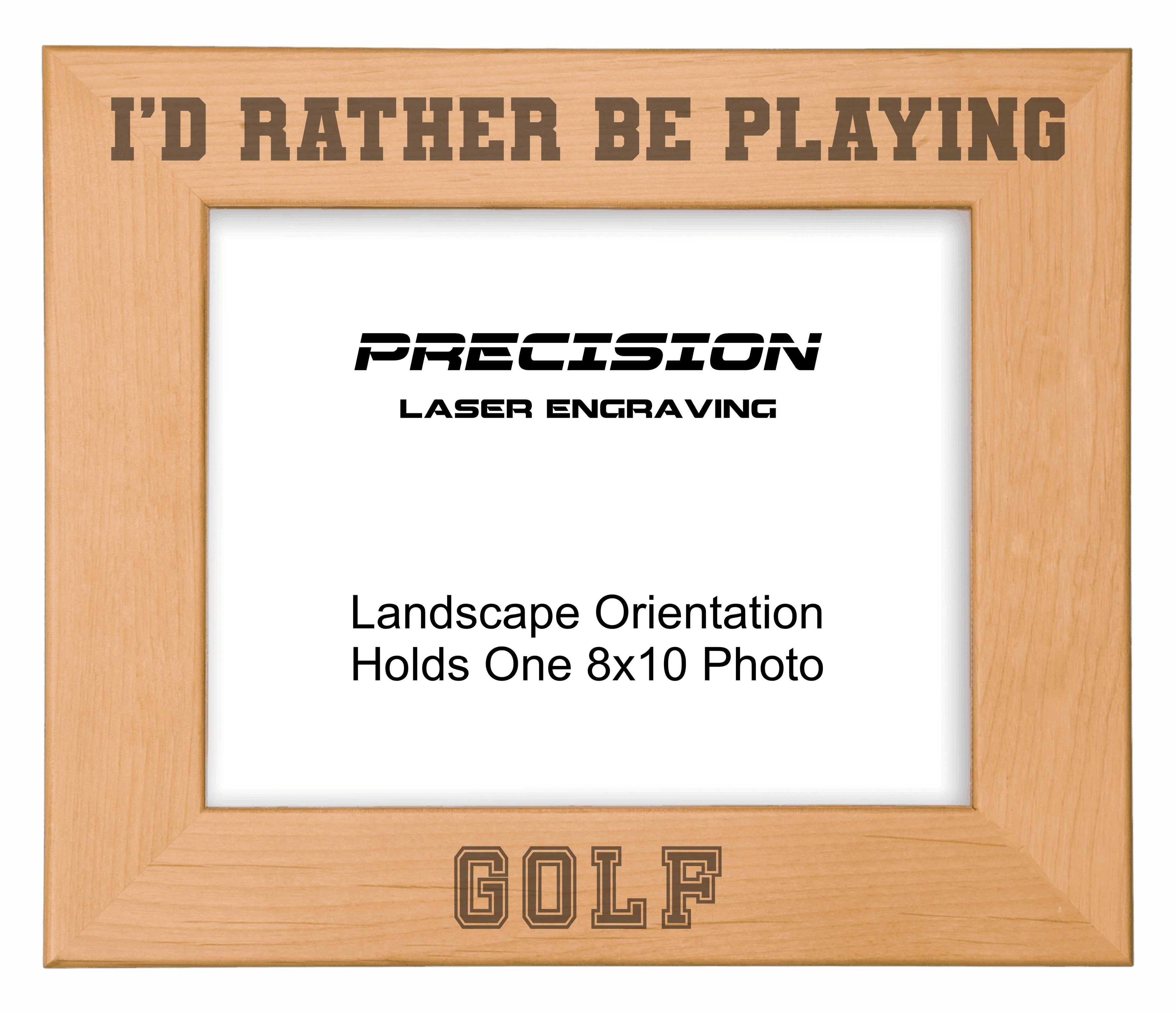Rather Be Playing Golf Picture Frame, Engraved Natural Wood Photo Frame, 4x6 5x7 8x10, Sports Frames