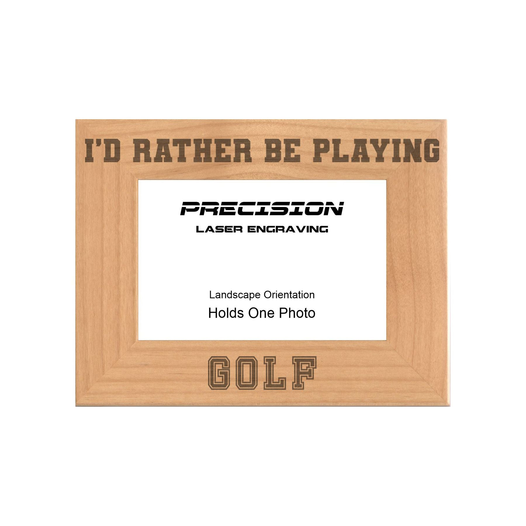 Rather Be Playing Golf Picture Frame, Engraved Natural Wood Photo Frame, 4x6 5x7 8x10, Sports Frames