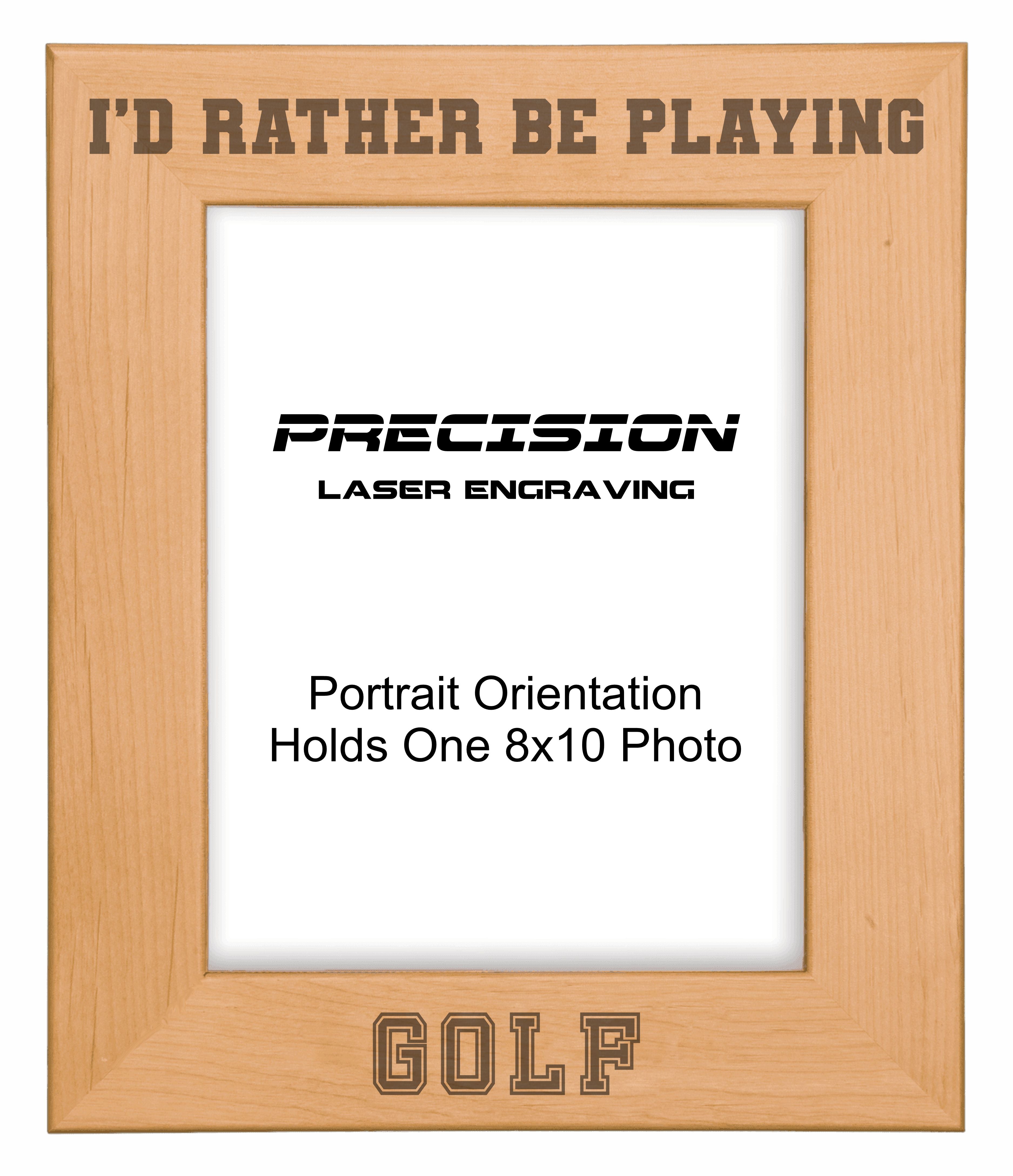 Rather Be Playing Golf Picture Frame, Engraved Natural Wood Photo Frame, 4x6 5x7 8x10, Sports Frames