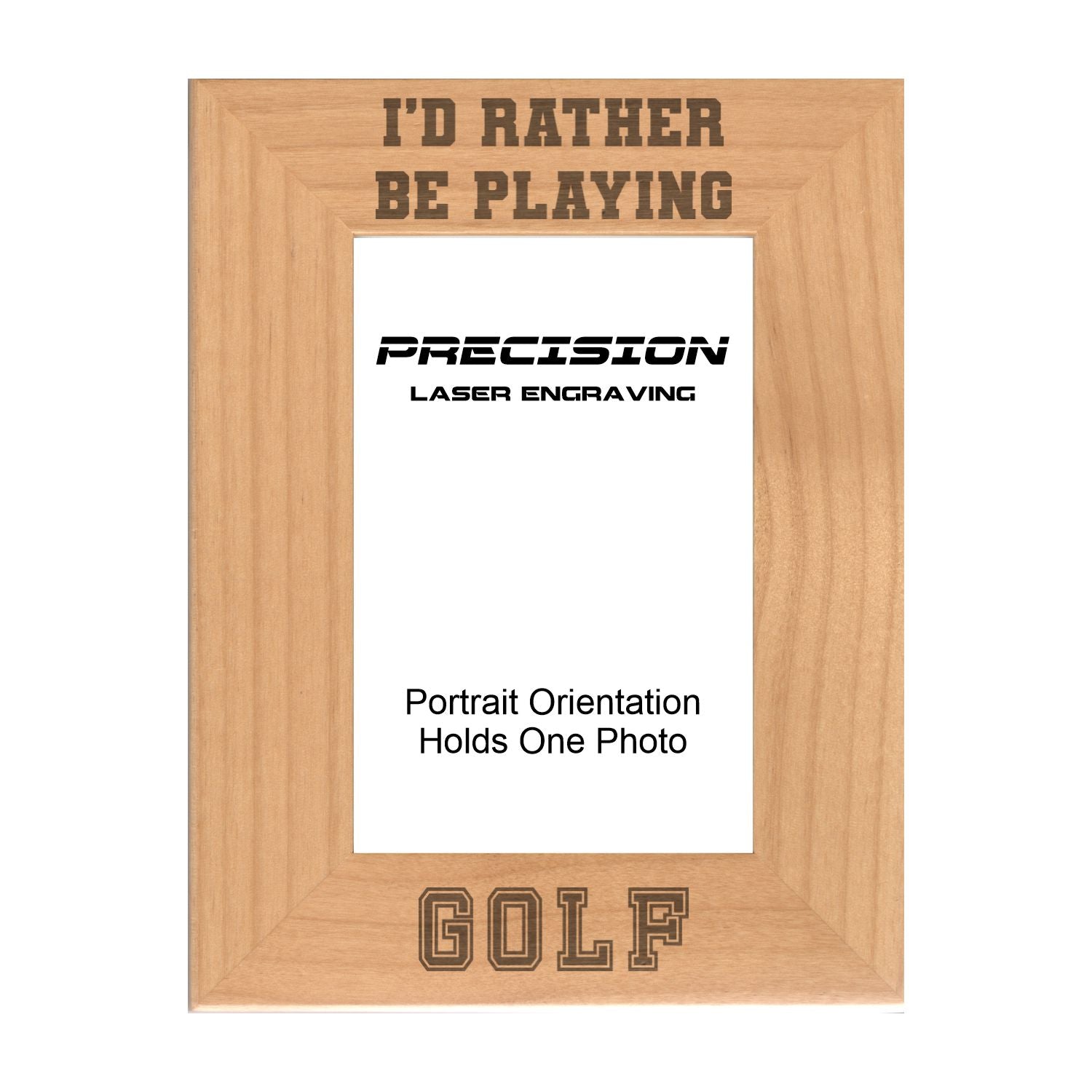 Rather Be Playing Golf Picture Frame, Engraved Natural Wood Photo Frame, 4x6 5x7 8x10, Sports Frames