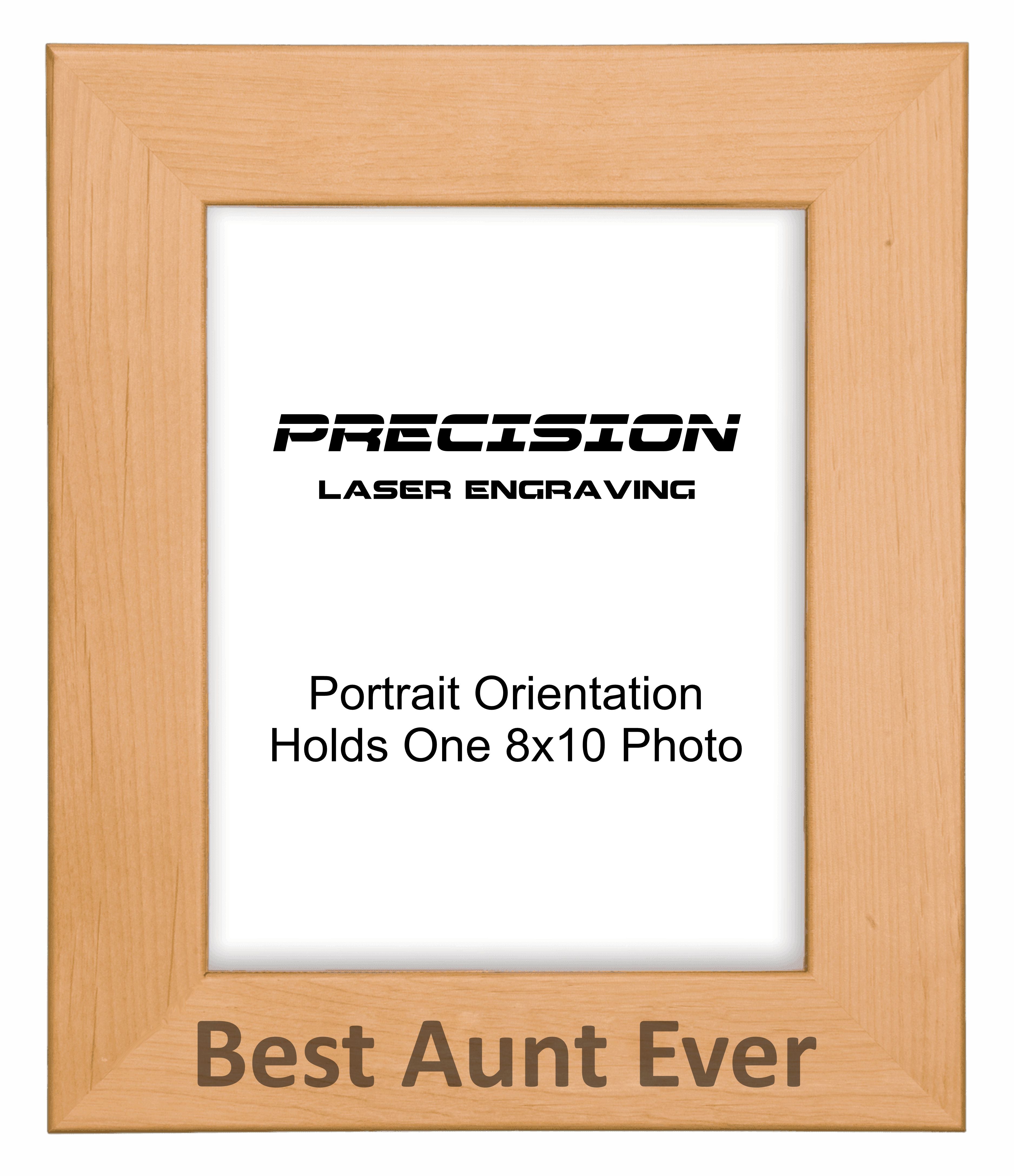 Best Aunt Ever Picture Frame, Engraved Natural Wood Photo Frame, 4x6 5x7 8x10