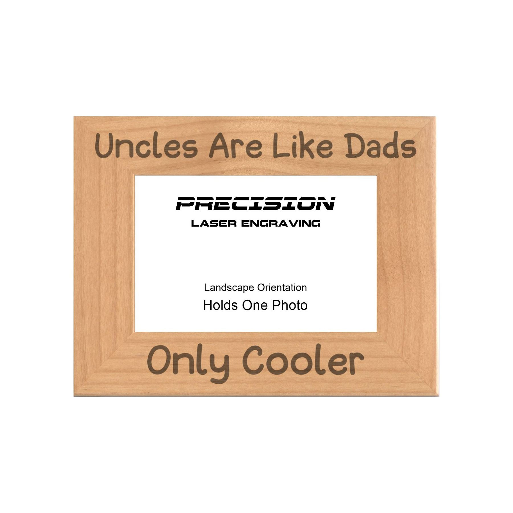 Uncles are Like Dads Only Cooler Picture Frame, Engraved Natural Wood Photo Frame, 4x6 5x7 8x10