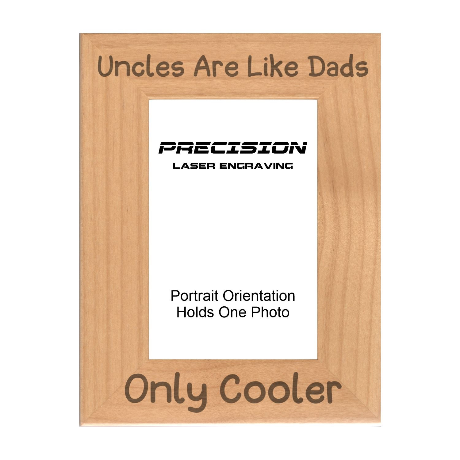 Uncles are Like Dads Only Cooler Picture Frame, Engraved Natural Wood Photo Frame, 4x6 5x7 8x10