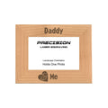Daddy and Me Heart Picture Frame, Engraved Natural Wood Photo Frame, 4x6 5x7 8x10, Dad Gift