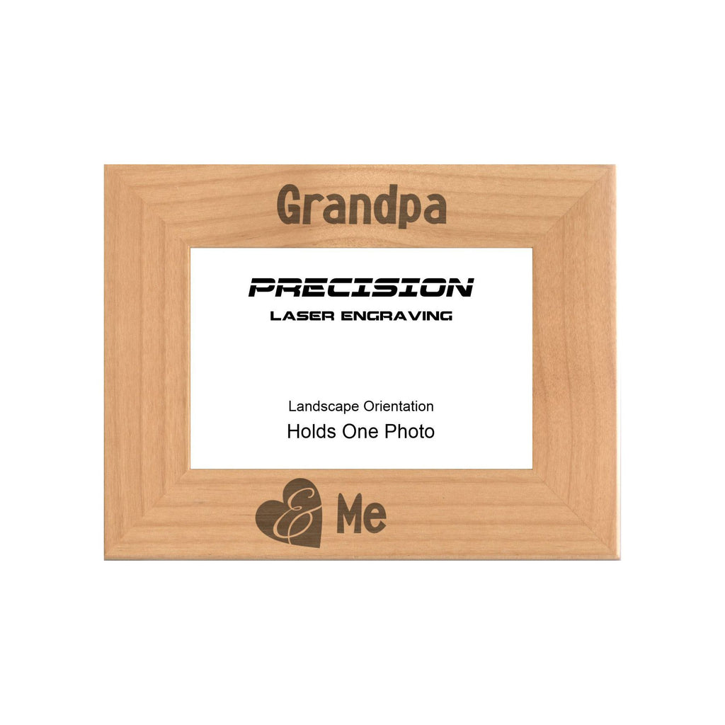 Grandpa and Me Heart Picture Frame, Engraved Natural Wood Photo Frame, 4x6 5x7 8x10, Grandpa Gift