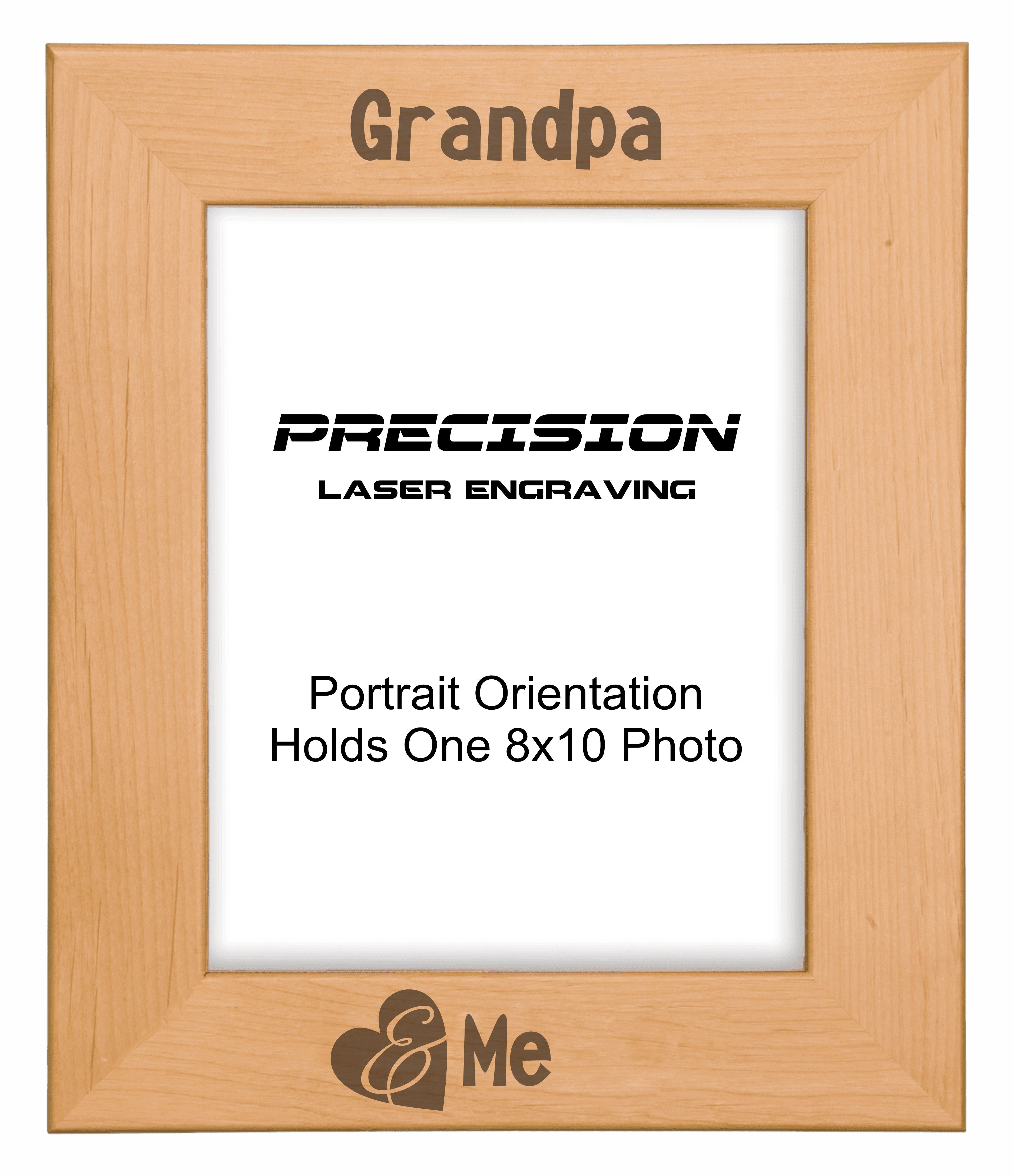 Grandpa and Me Heart Picture Frame, Engraved Natural Wood Photo Frame, 4x6 5x7 8x10, Grandpa Gift