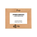 Pop and Me Heart Picture Frame, Engraved Natural Wood Photo Frame, 4x6 5x7 8x10, Grandpa Gift