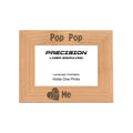 Pop Pop and Me Heart Picture Frame, Engraved Natural Wood Photo Frame, 4x6 5x7 8x10, Grandpa Gift