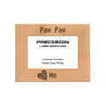 Paw Paw and Me Heart Picture Frame, Engraved Natural Wood Photo Frame, 4x6 5x7 8x10, Grandpa Gift