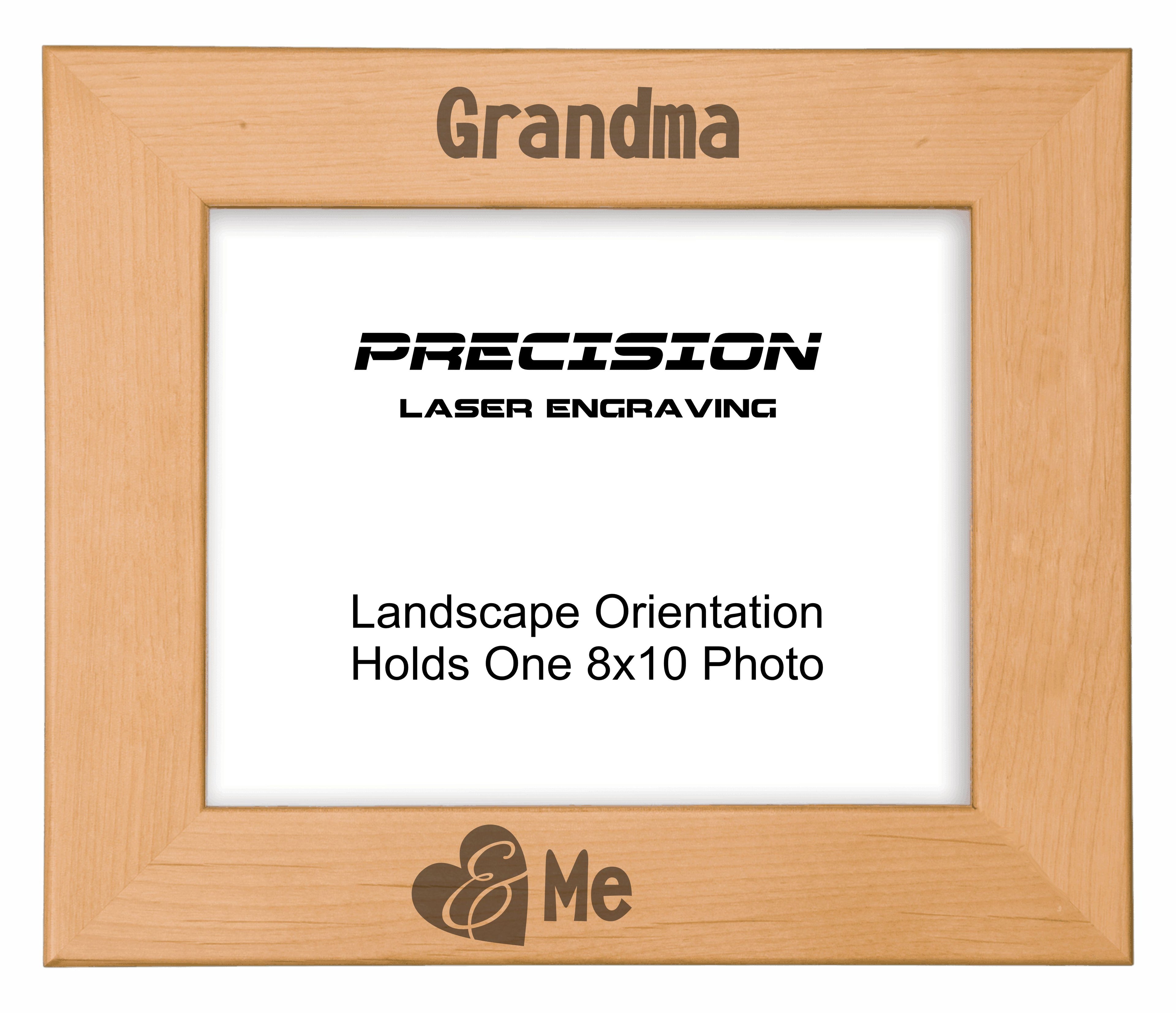 Grandma and Me Heart Picture Frame, Engraved Natural Wood Photo Frame, 4x6 5x7 8x10, Grandma Gift