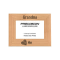 Grandma and Me Heart Picture Frame, Engraved Natural Wood Photo Frame, 4x6 5x7 8x10, Grandma Gift